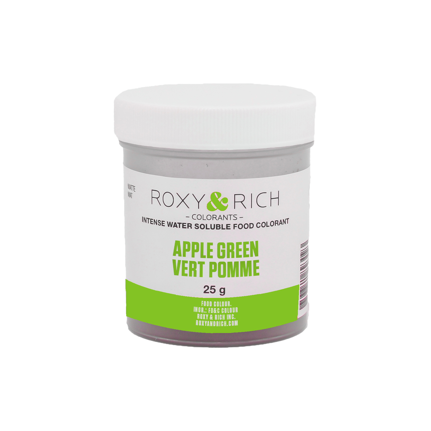 Colorant alimentaire hydrosoluble Vert Pomme 25g - Roxy & Rich - Colorant alimentaire hydrosoluble - H25-010 - La Guilde Culinaire