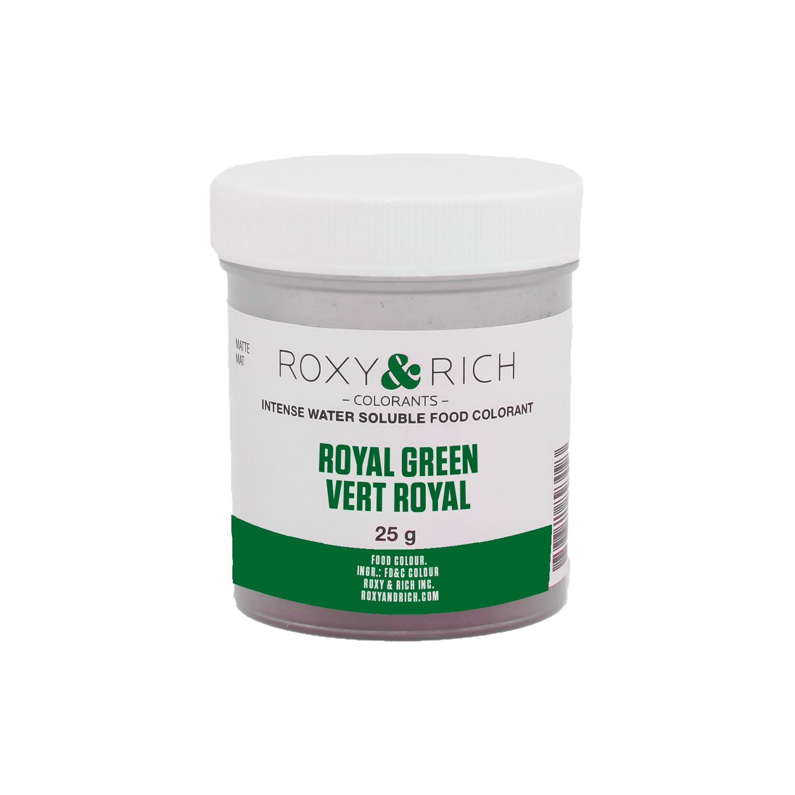 Colorant alimentaire hydrosoluble Vert Royal 25g - Roxy & Rich - Colorant alimentaire hydrosoluble - H25-011 - La Guilde Culinaire