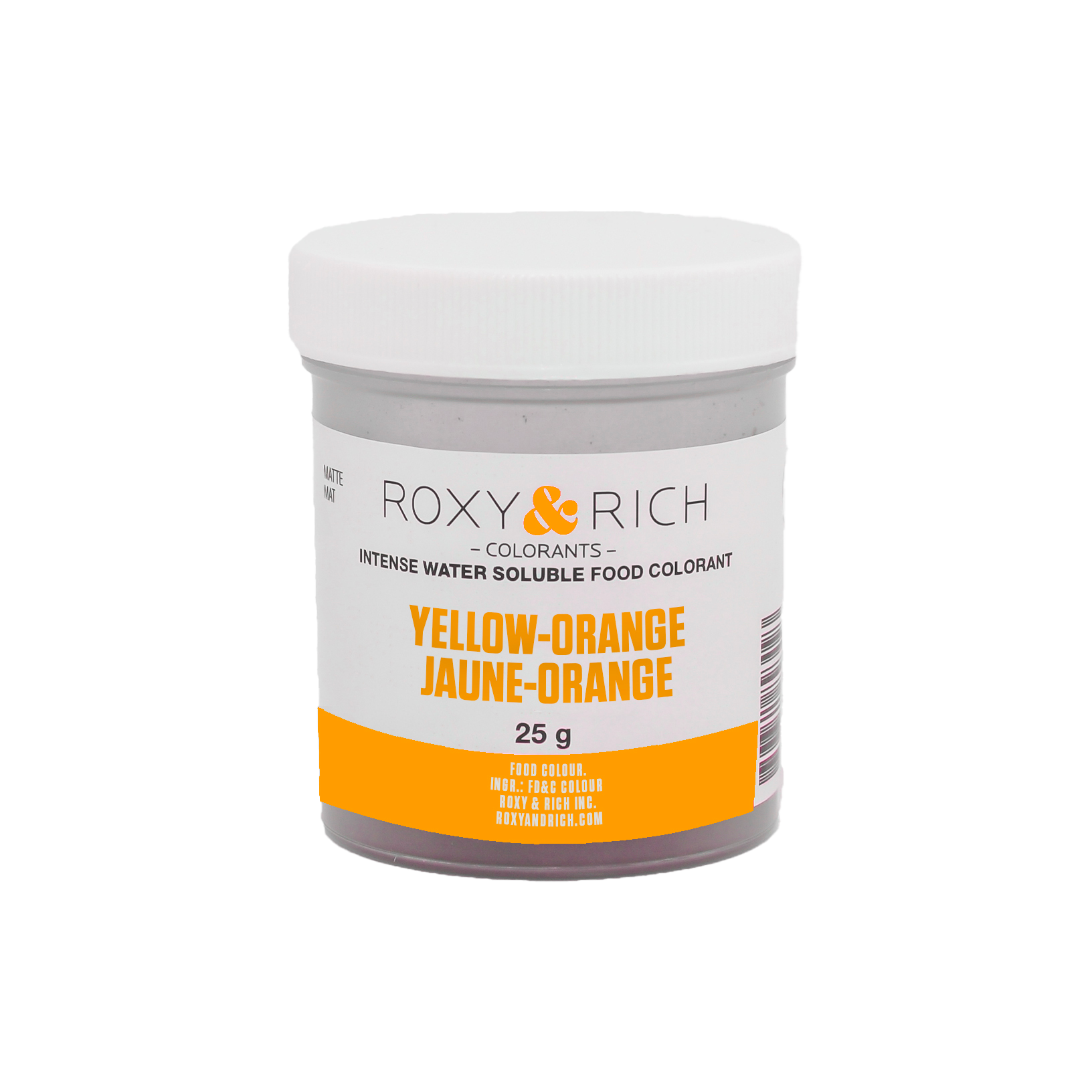 Colorant alimentaire hydrosoluble Jaune-Orange 25g - Roxy & Rich - Colorant alimentaire hydrosoluble - H25-014 - La Guilde Culinaire