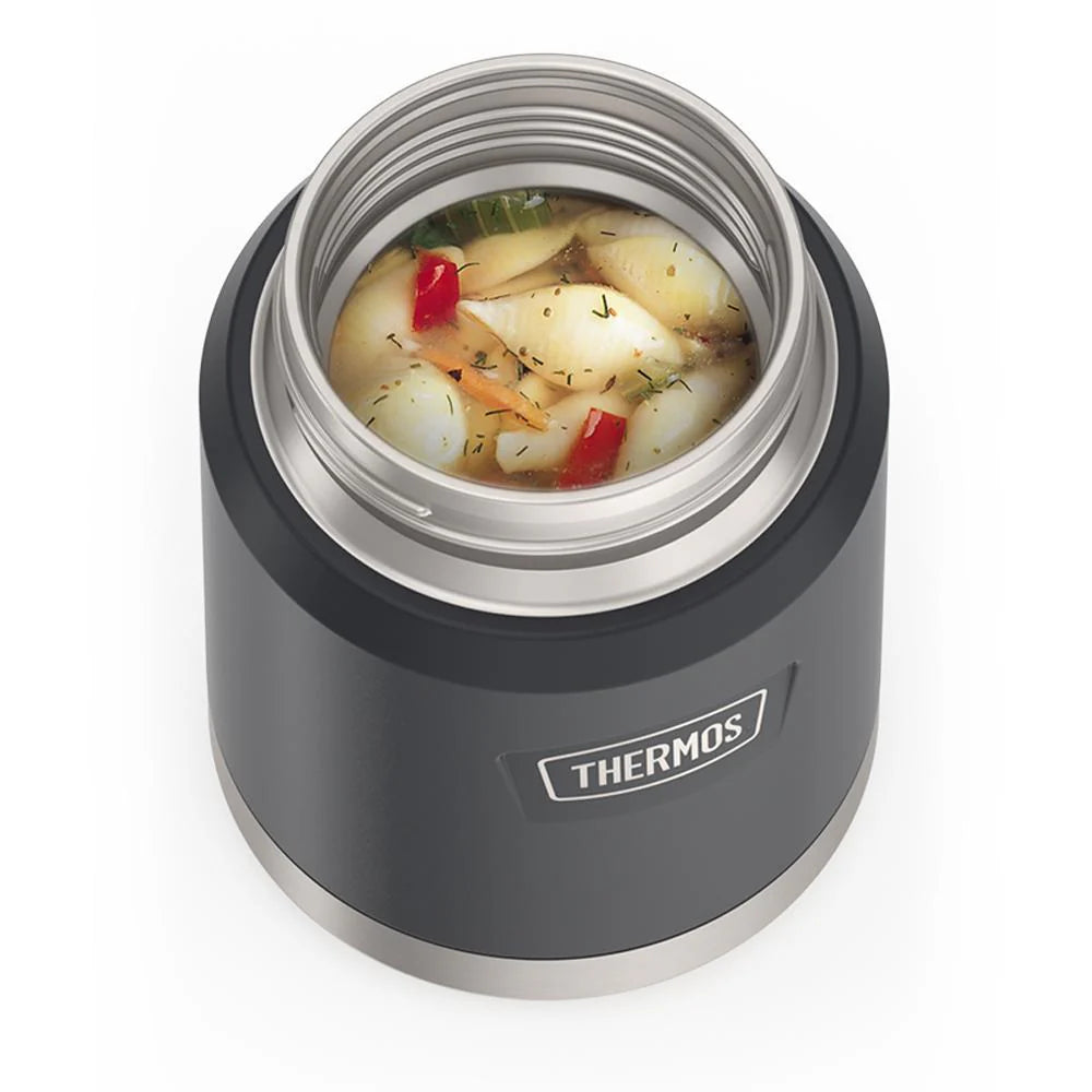 Contenant alimentaire avec cuillère 470 ml (16oz) Gamme Icon - Granite - Thermos - Contenant pour aliment - - La Guilde Culinaire