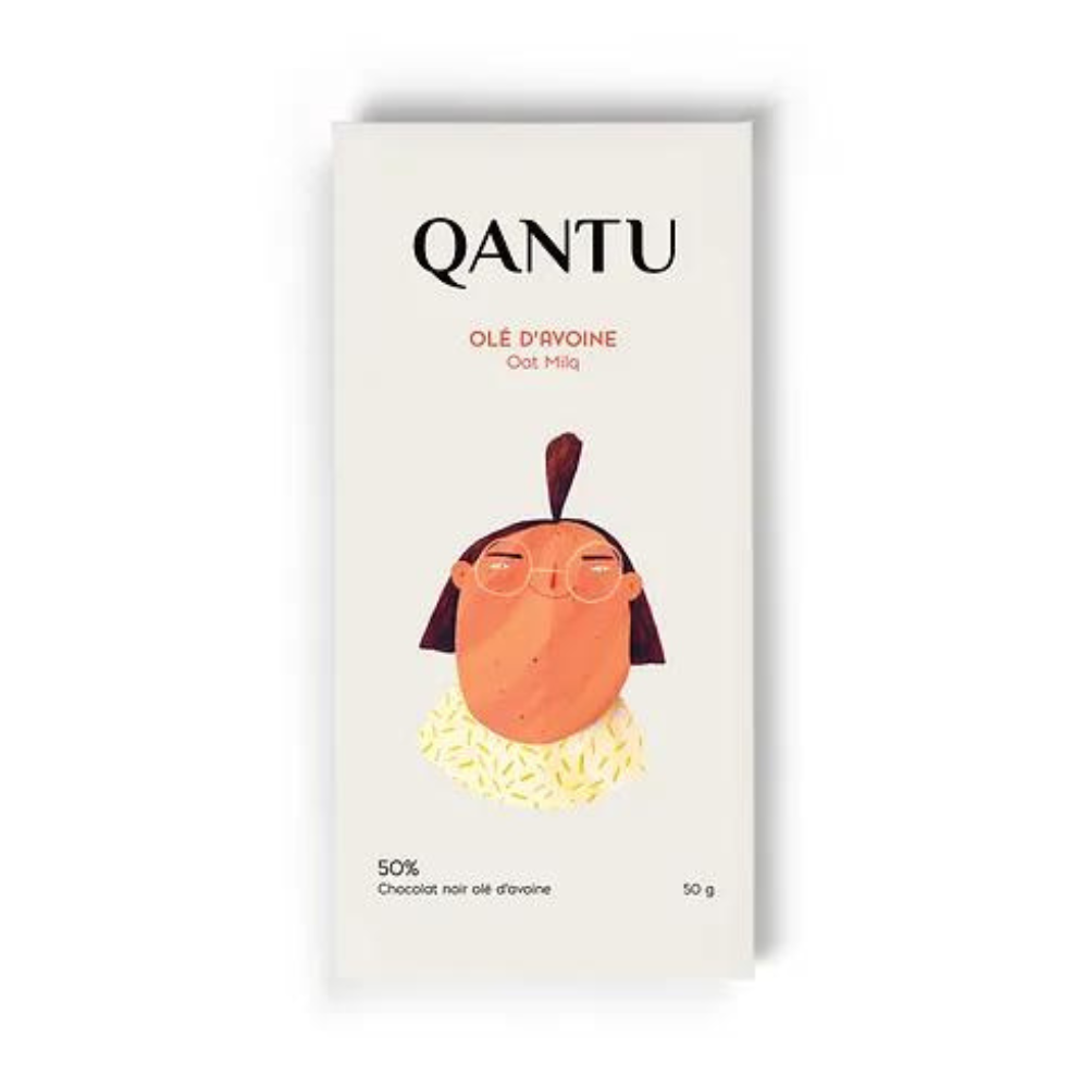 Chocolat Noir biologique 50%, Olé d'avoine - QANTU - QANTU - Tablette de chocolat - - La Guilde Culinaire