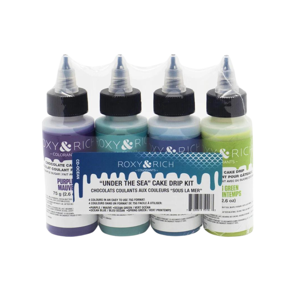 Chocolat Coulant - Mini Cake Drip "Sous la Mer" (4 x 75g) - Roxy & Rich - Chocolat coulant pour gâteau - - La Guilde Culinaire