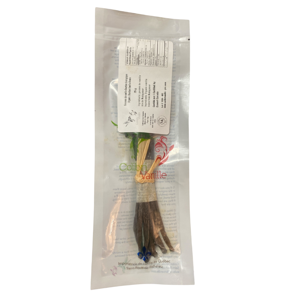 Gousses de Vanille de Madagascar - Bourbon Biologique (25g) - Colibri Vanille - Vanille - - La Guilde Culinaire