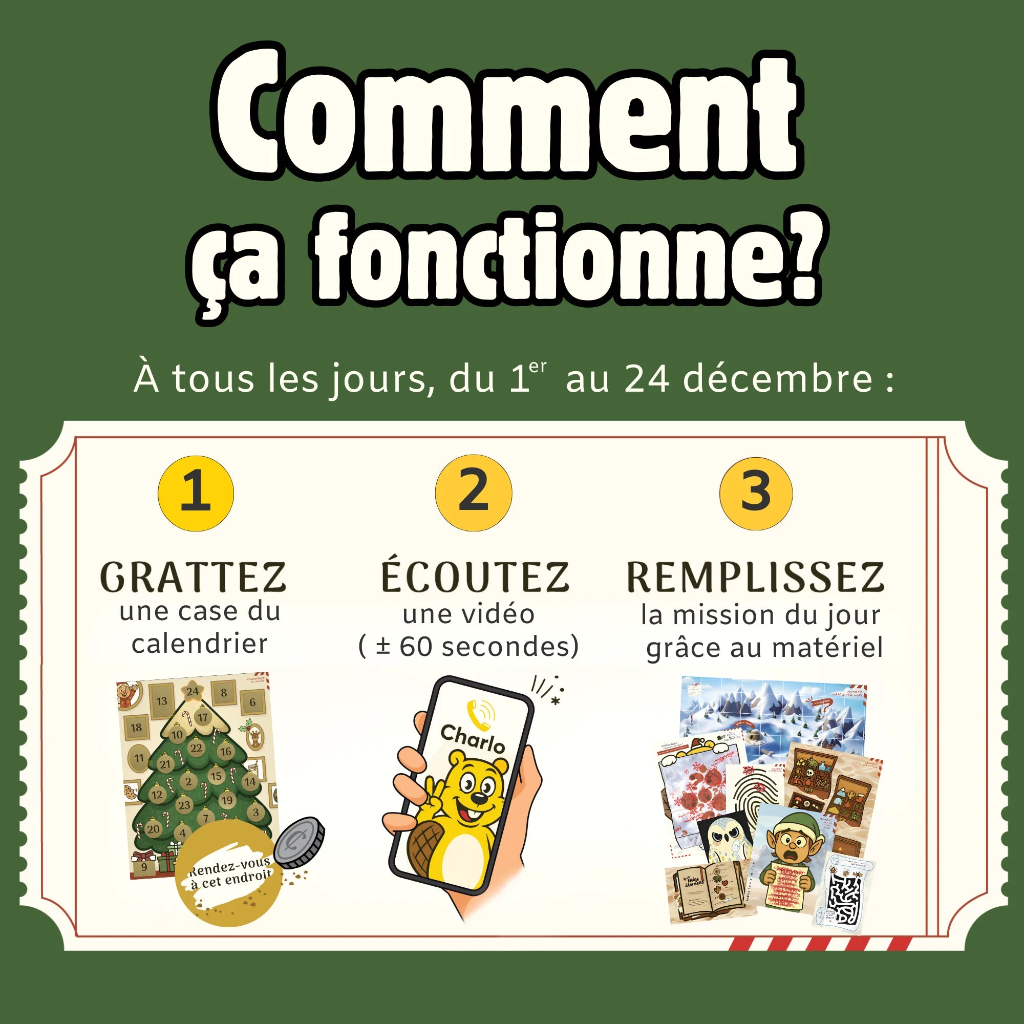 L'affaire du traîneau disparu : Calendrier de l'Avent - Charlo Jeux et Aventures - Calendrier de l'avent - - La Guilde Culinaire