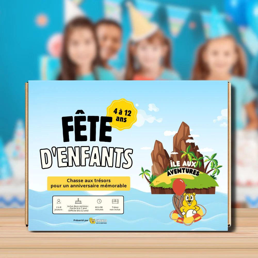 Boîte anniversaire : L'Île aux aventures - Charlo Jeux et Aventures - Boîte anniversaire - - La Guilde Culinaire