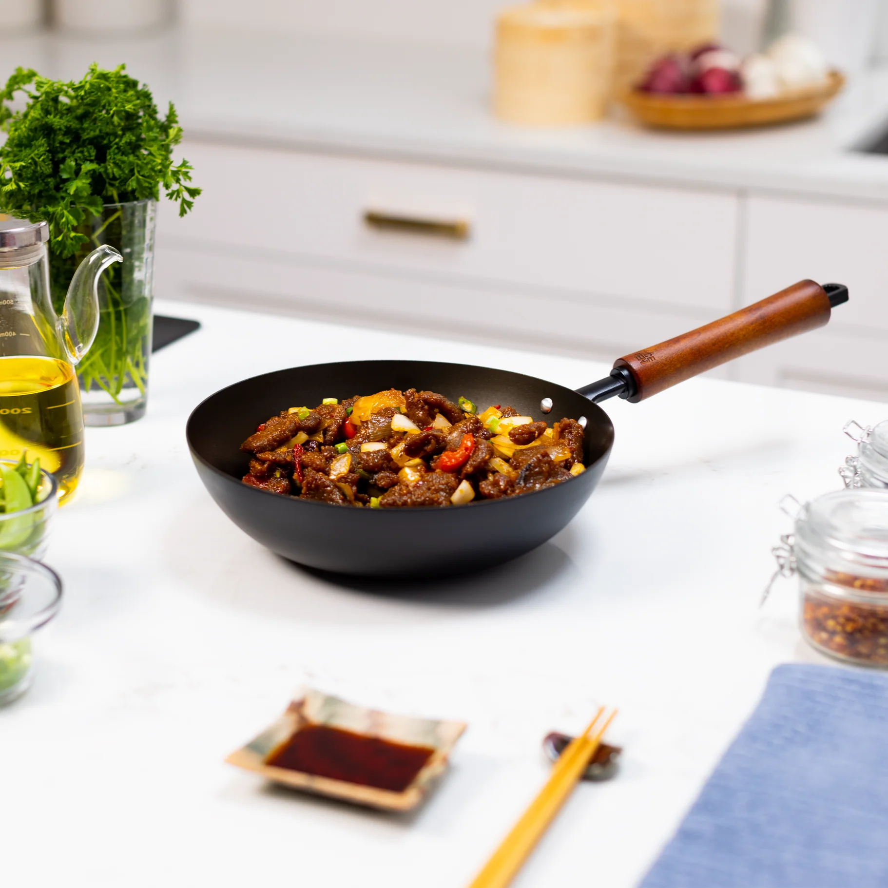 Poêle à frire pré-assaisonnée en acier carbone 9,5 po - Série Classic - Joyce Chen - Poêle à frire - - La Guilde Culinaire