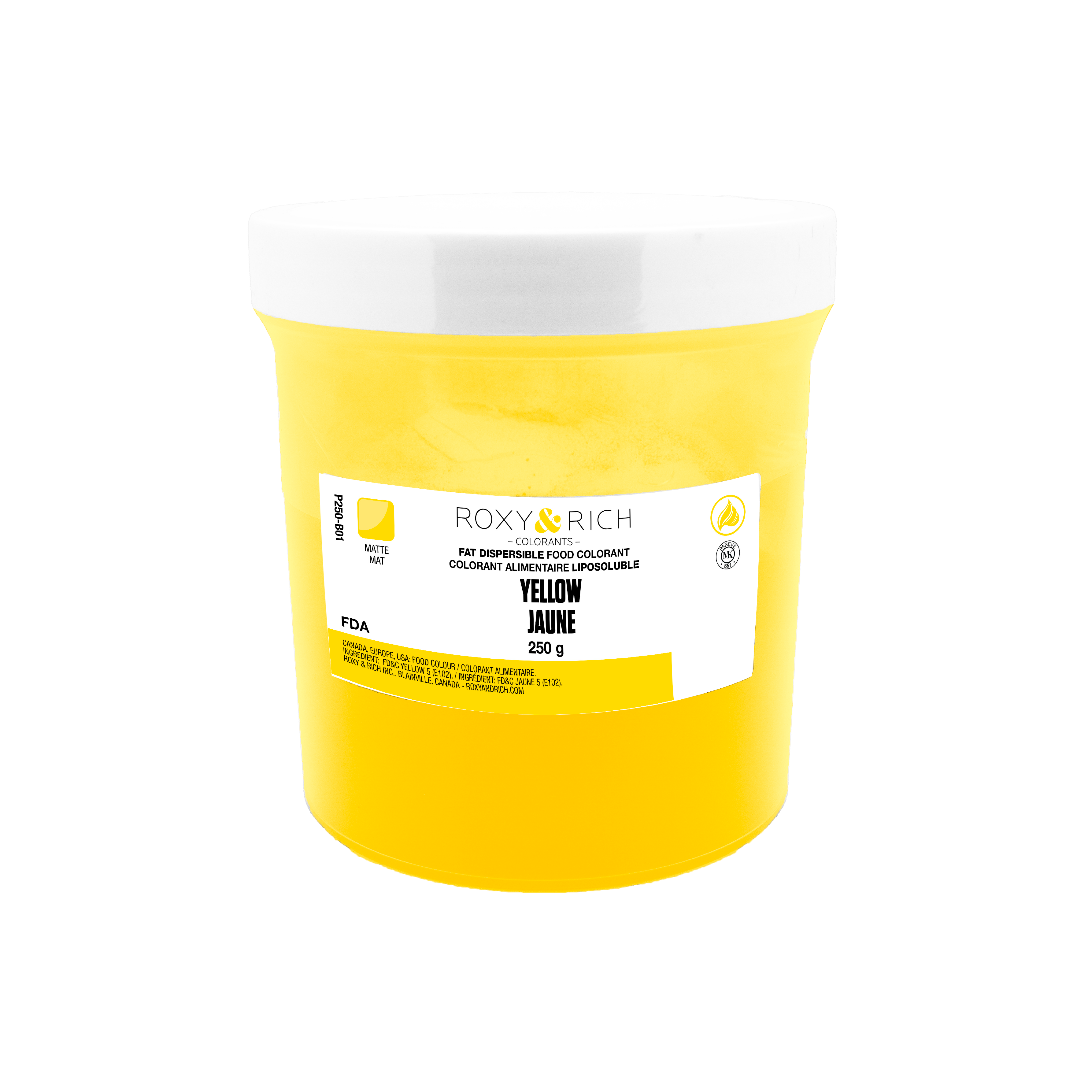 Colorant Alimentaire Liposoluble Jaune 250g - Roxy & Rich - Colorant alimentaire liposoluble - P250-B01 - La Guilde Culinaire