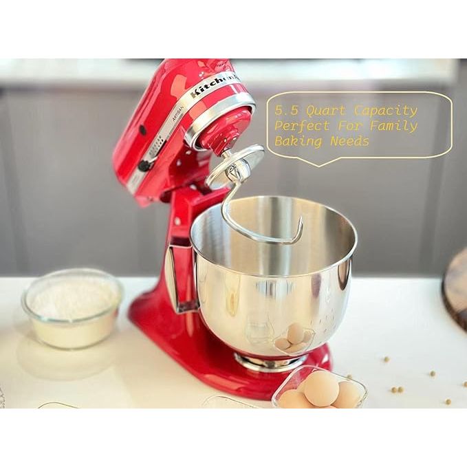 Bol en acier inoxydable poli de 5 pintes avec poignée pour KitchenAid - Kitchenaid - Bol batteur sur socle - - La Guilde Culinaire