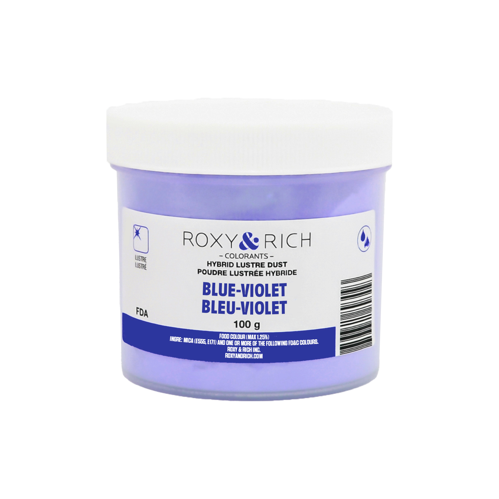 Poudre lustrée hybride Bleu Violet 100g - Roxy & Rich - Poudre lustrée - L100-004 - La Guilde Culinaire