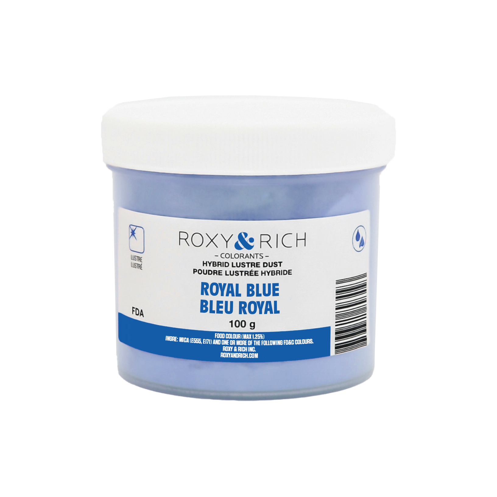 Poudre lustrée hybride Bleu Royal 100g - Roxy & Rich - Poudre lustrée - L100-005 - La Guilde Culinaire