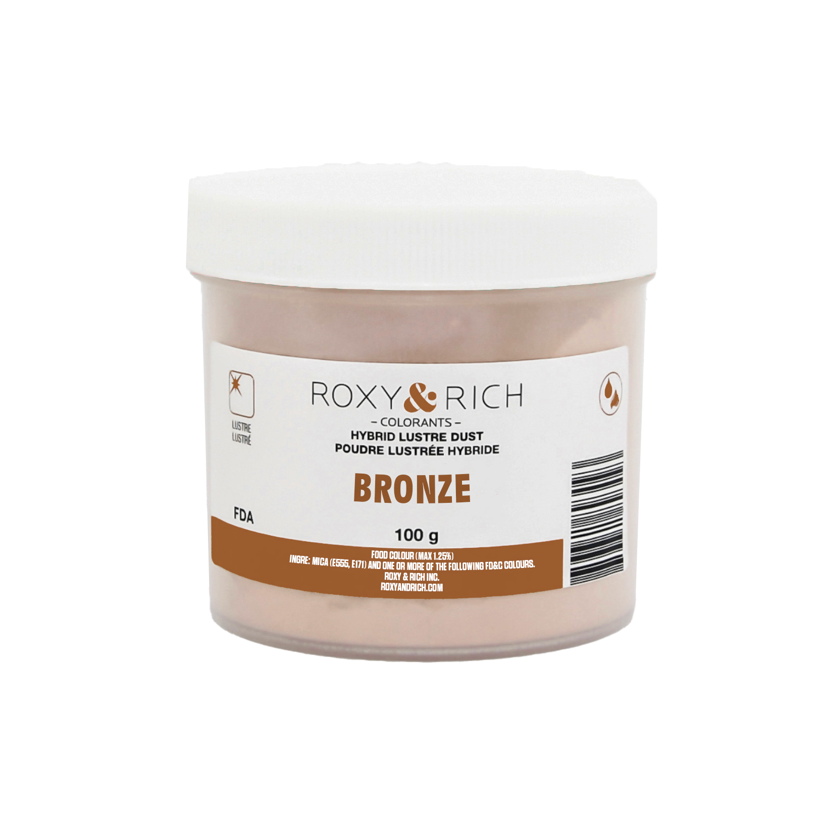 Poudre lustrée hybride Bronze 100g - Roxy & Rich - Poudre lustrée - L100-010 - La Guilde Culinaire