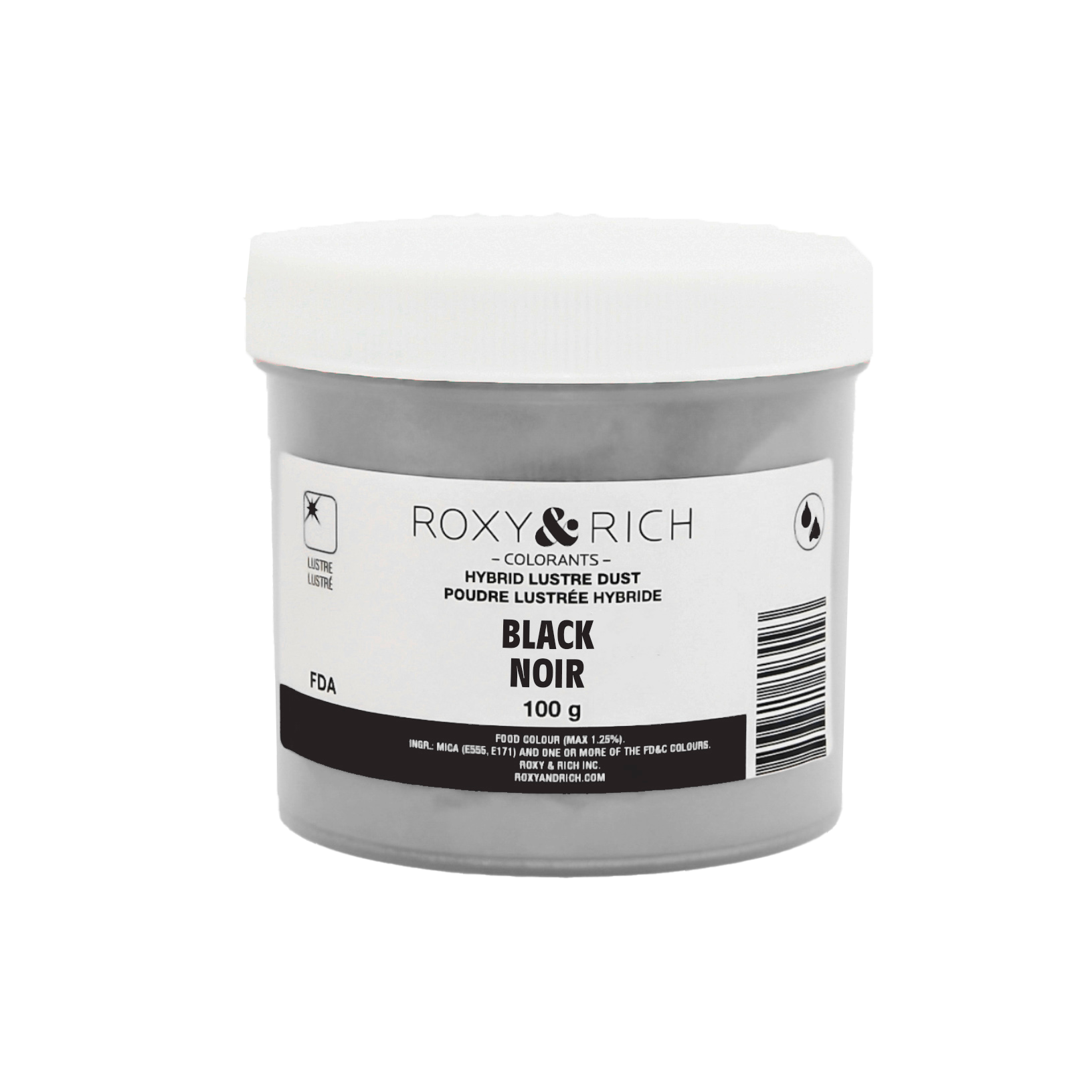Poudre lustrée hybride Noir 100g - Roxy & Rich - Poudre lustrée - L100-014 - La Guilde Culinaire
