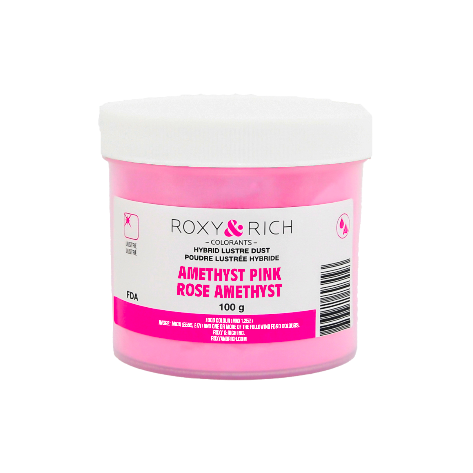 Poudre lustrée hybride Rose Améthyste 100g - Roxy & Rich - Poudre lustrée - L100-021 - La Guilde Culinaire