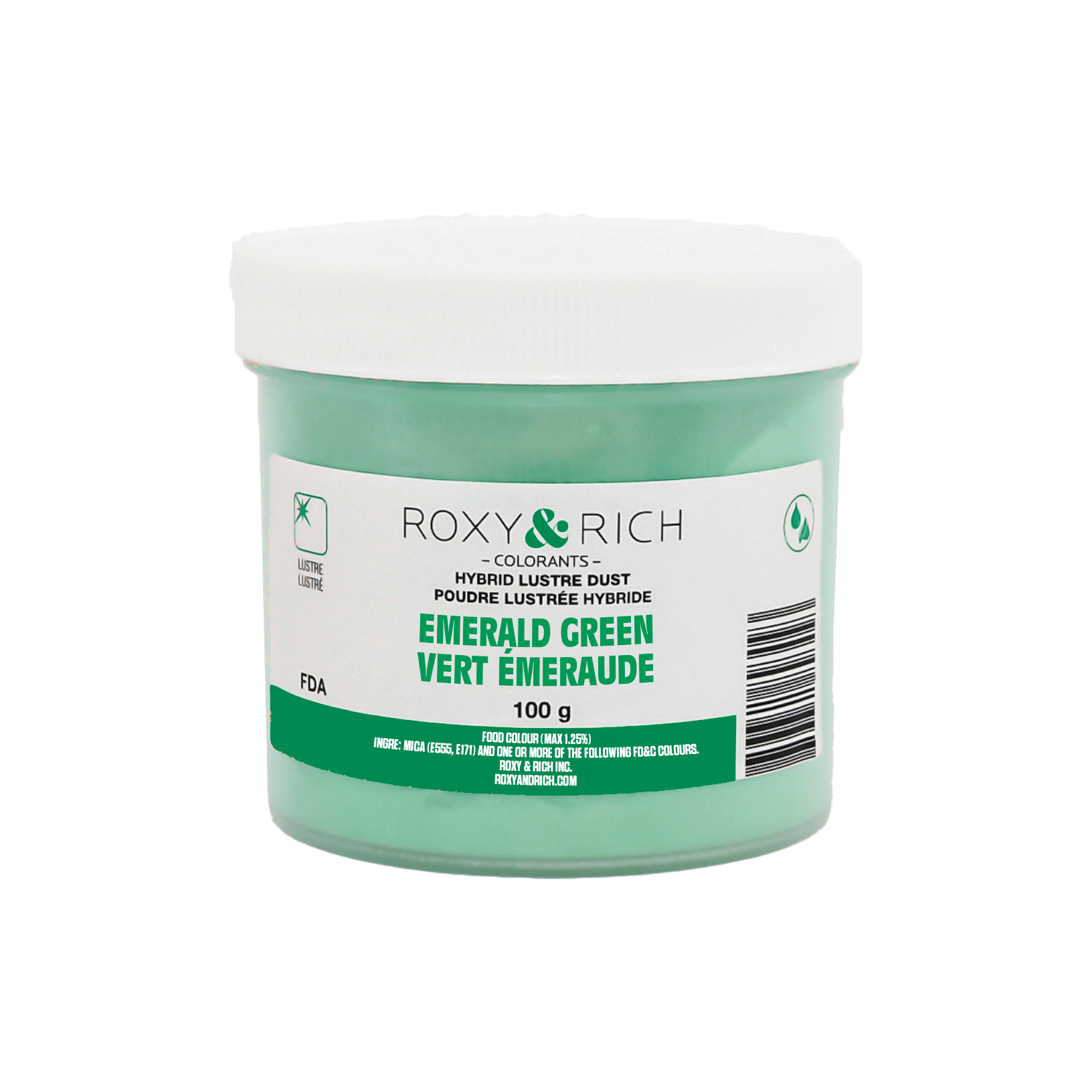 Poudre lustrée hybride Vert Émeraude 100g - Roxy & Rich - Poudre lustrée - L100-033 - La Guilde Culinaire