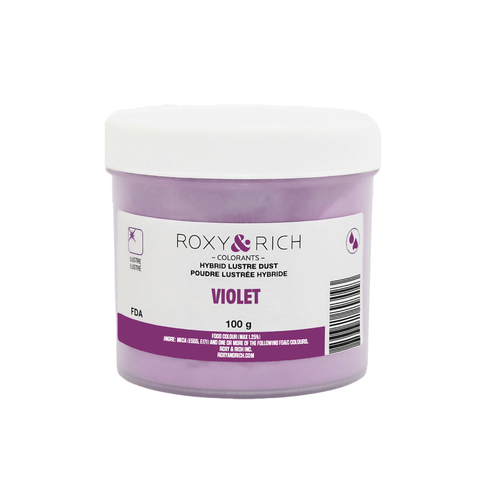 Poudre lustrée hybride Violet 100g - Roxy & Rich - Poudre lustrée - L100-042 - La Guilde Culinaire