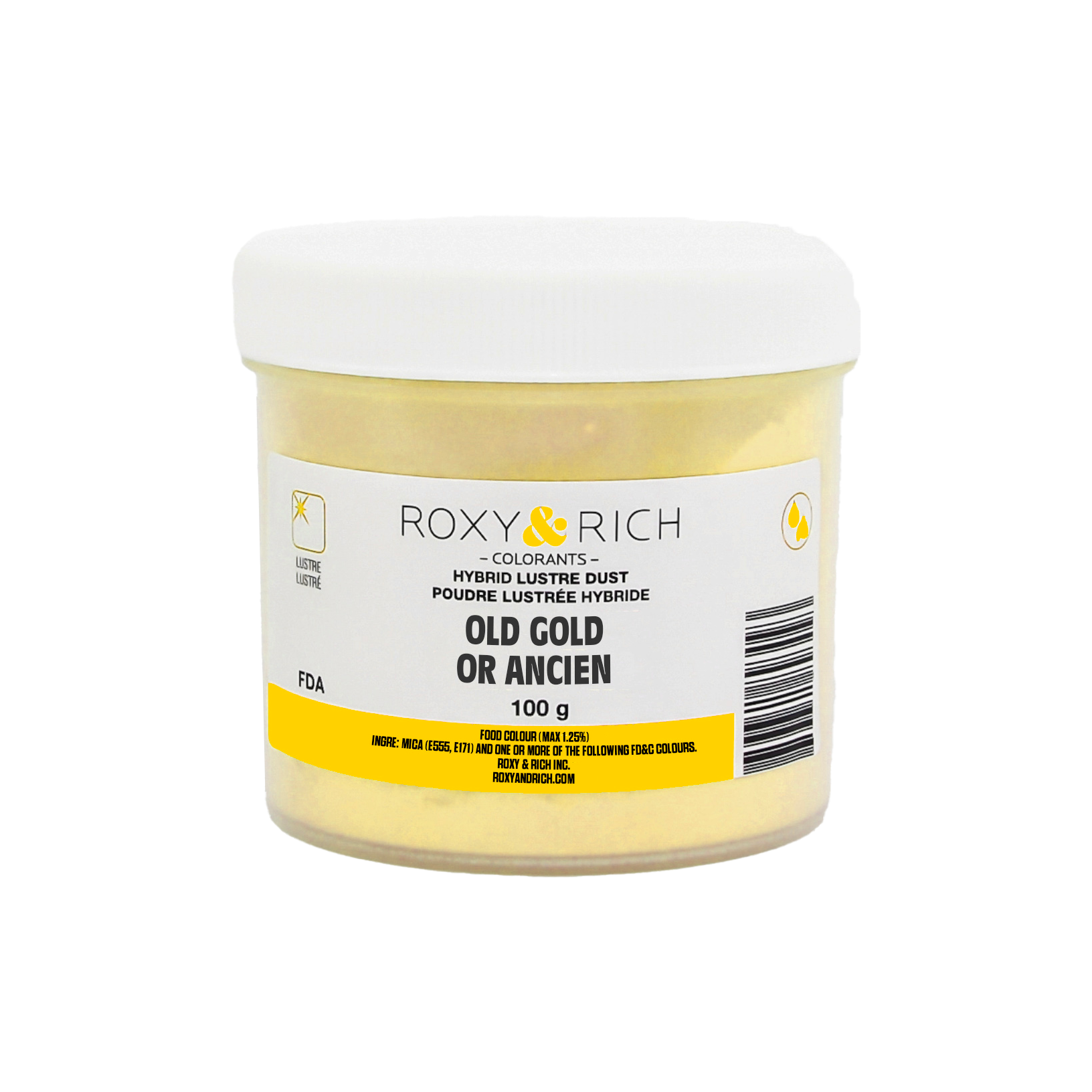 Poudre lustrée hybride Or Ancien 100g - Roxy & Rich - Poudre lustrée - L100-048 - La Guilde Culinaire