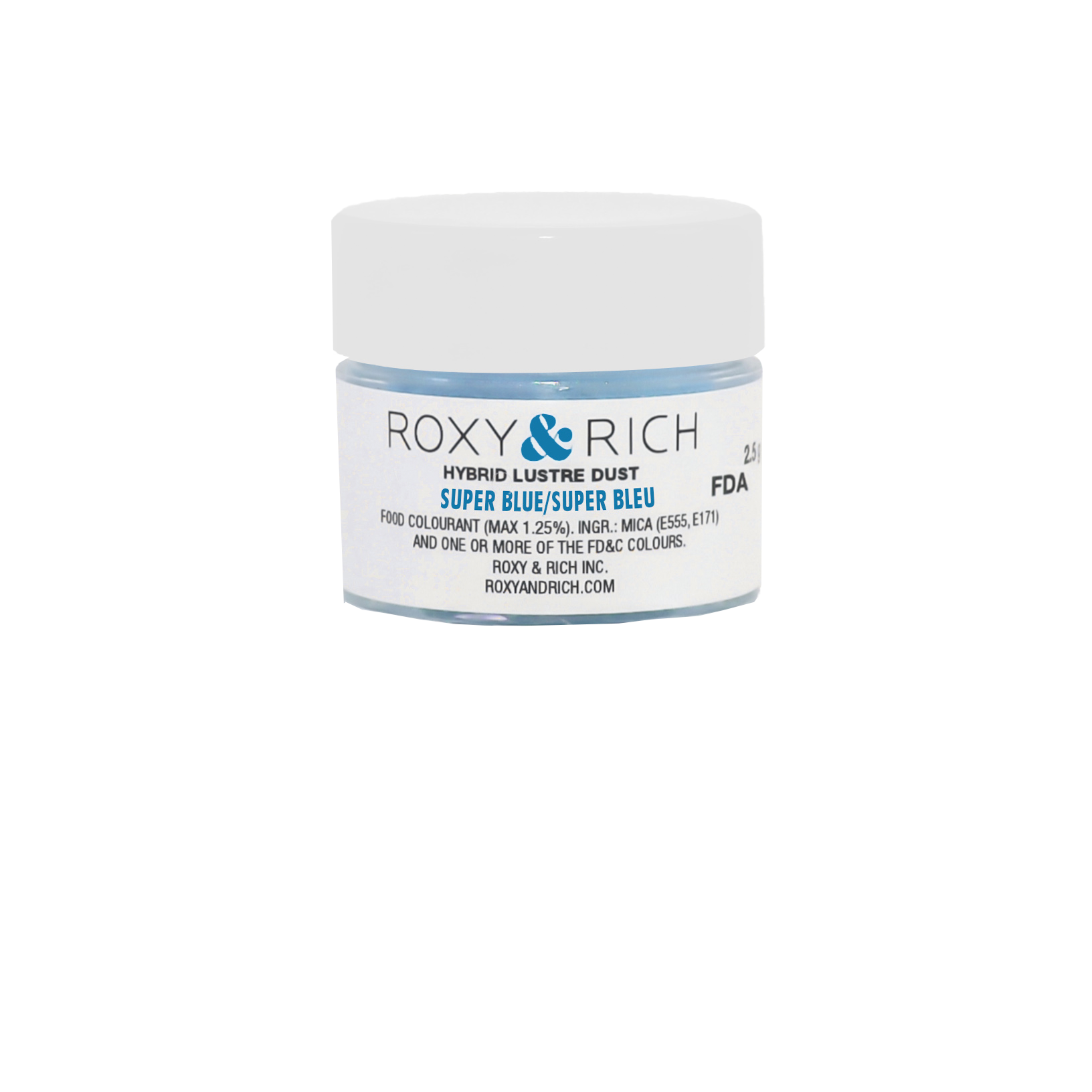 Poudre lustrée hybride Super Bleu 2.5g - Roxy & Rich - Poudre lustrée - L2-007 - La Guilde Culinaire