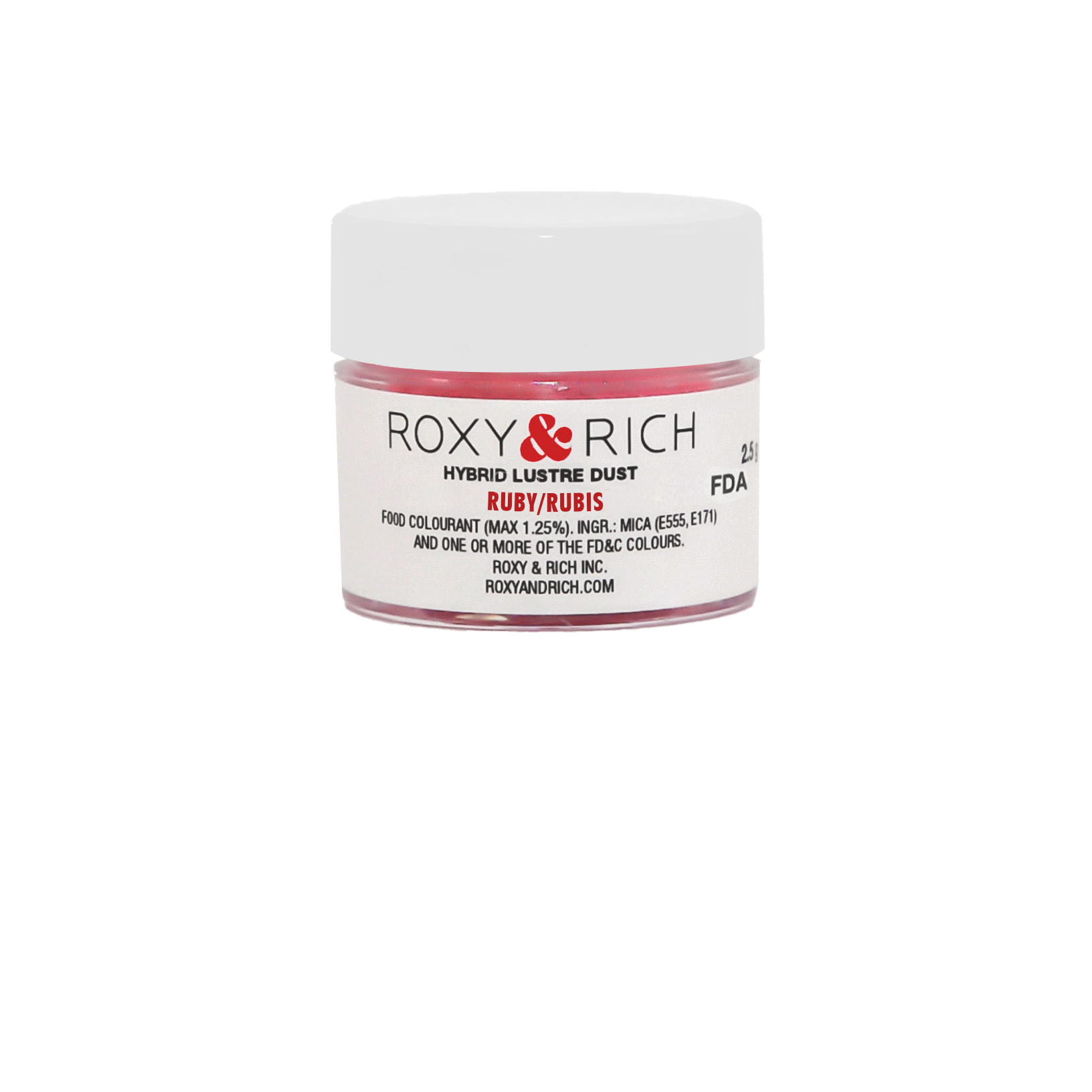 Poudre lustrée hybride Rubis 2.5g - Roxy & Rich - Poudre lustrée - L2-032 - La Guilde Culinaire