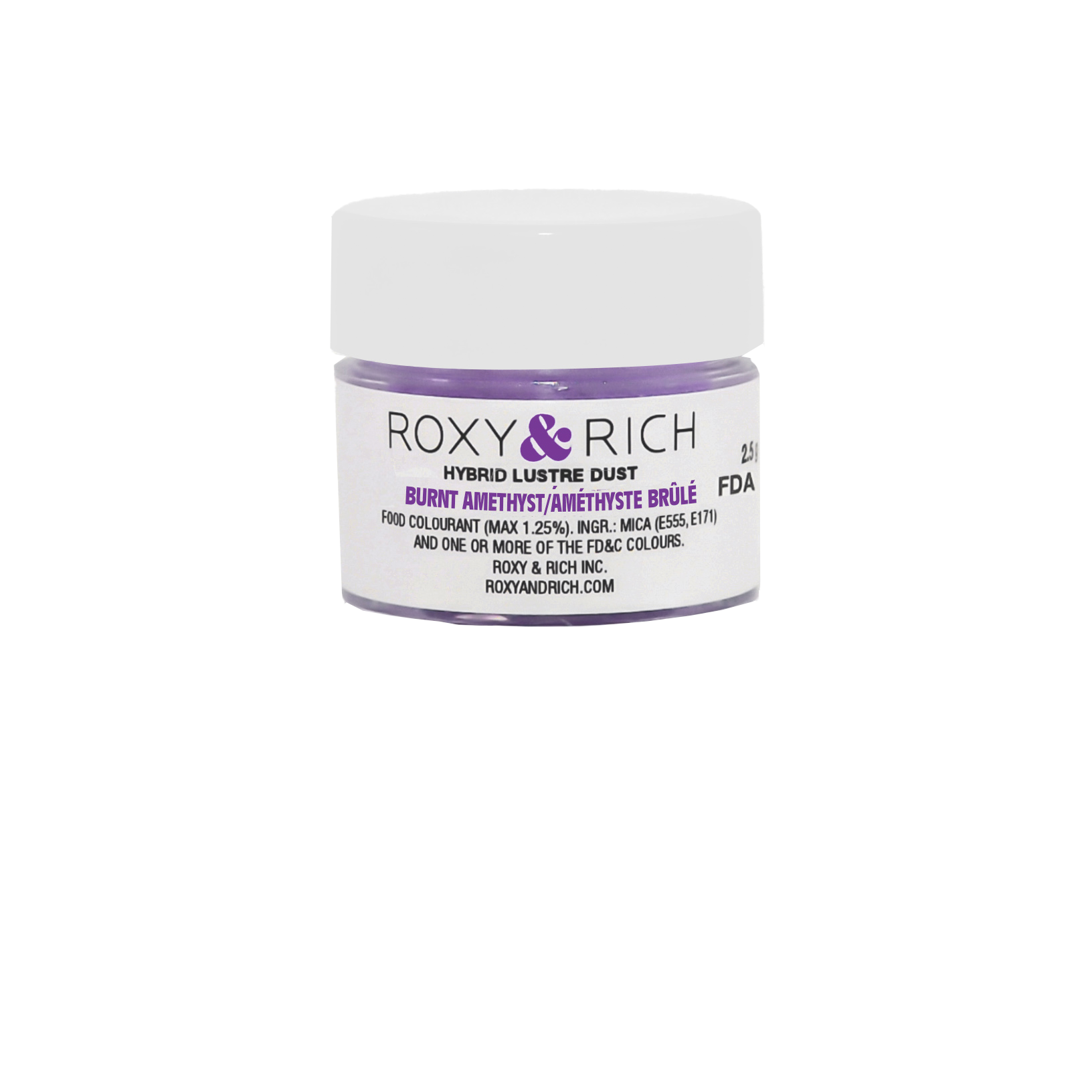 Poudre lustrée hybride Améthyste Brûlée 2.5g - Roxy & Rich - Poudre lustrée - L2-043 - La Guilde Culinaire