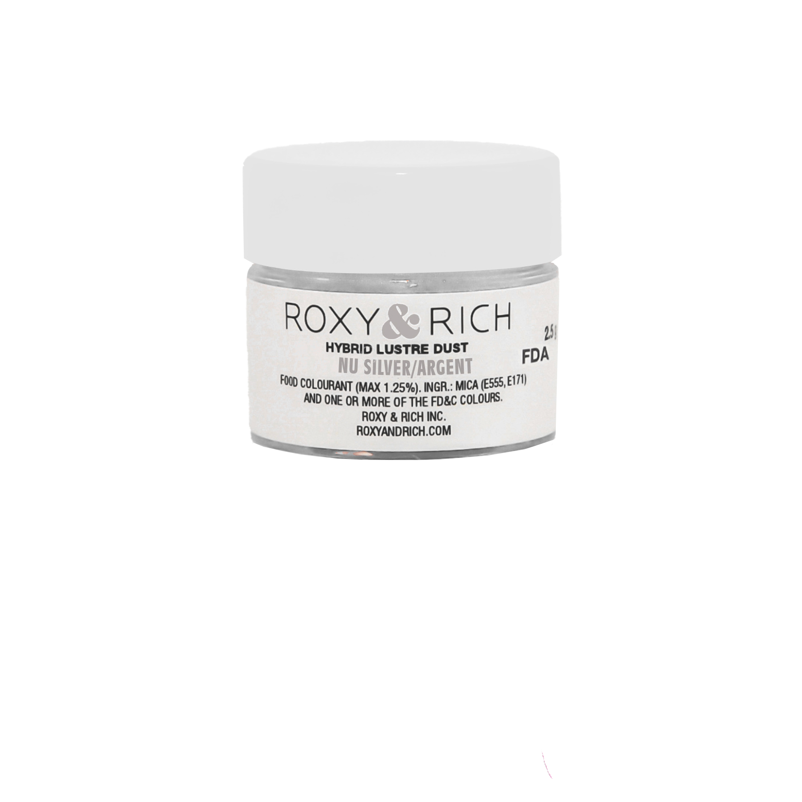 Poudre lustrée hybride Argent 2.5g - Roxy & Rich - Poudre lustrée - L2-049 - La Guilde Culinaire