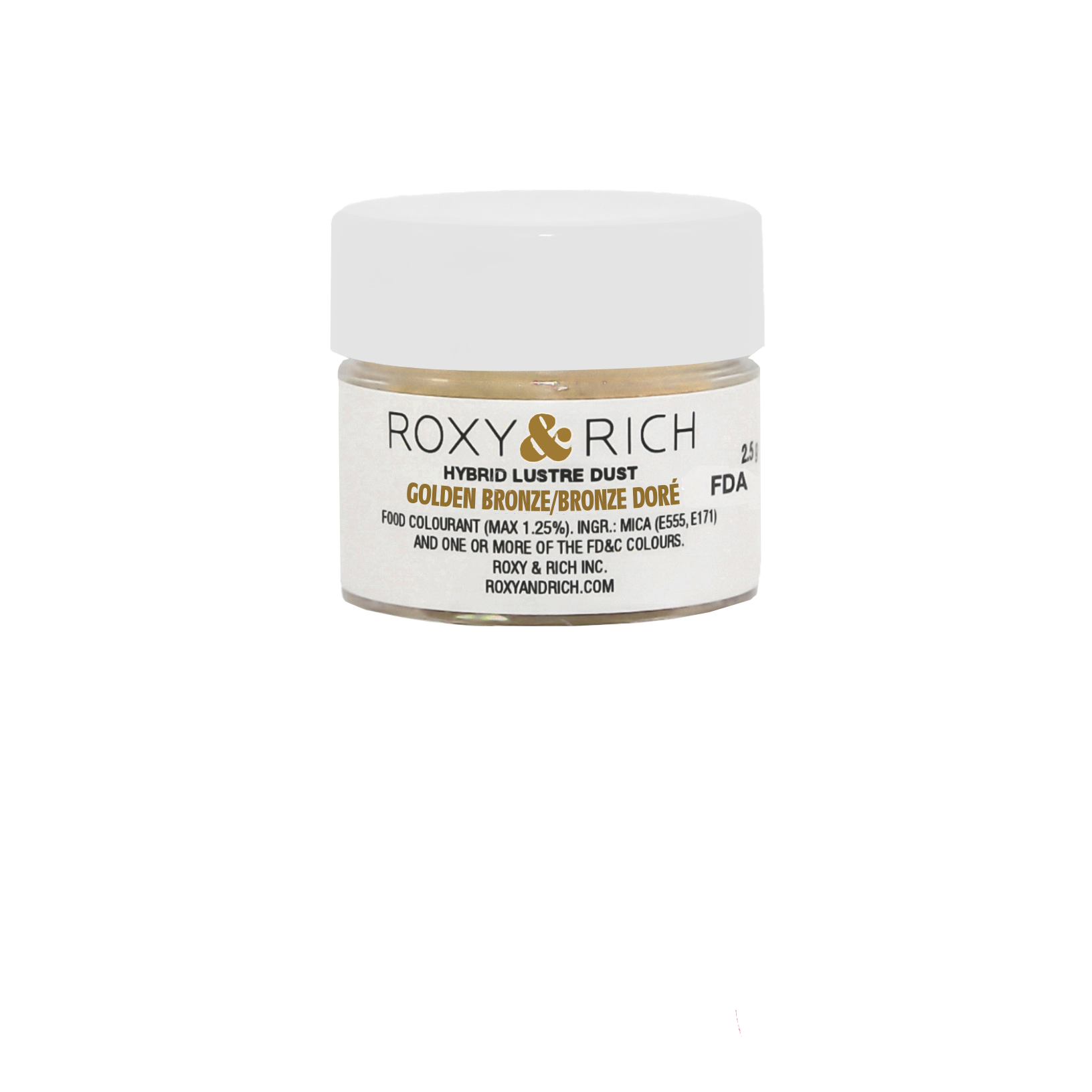 Poudre lustrée hybride Bronze Doré 2.5g - Roxy & Rich - Poudre lustrée - L2-051 - La Guilde Culinaire