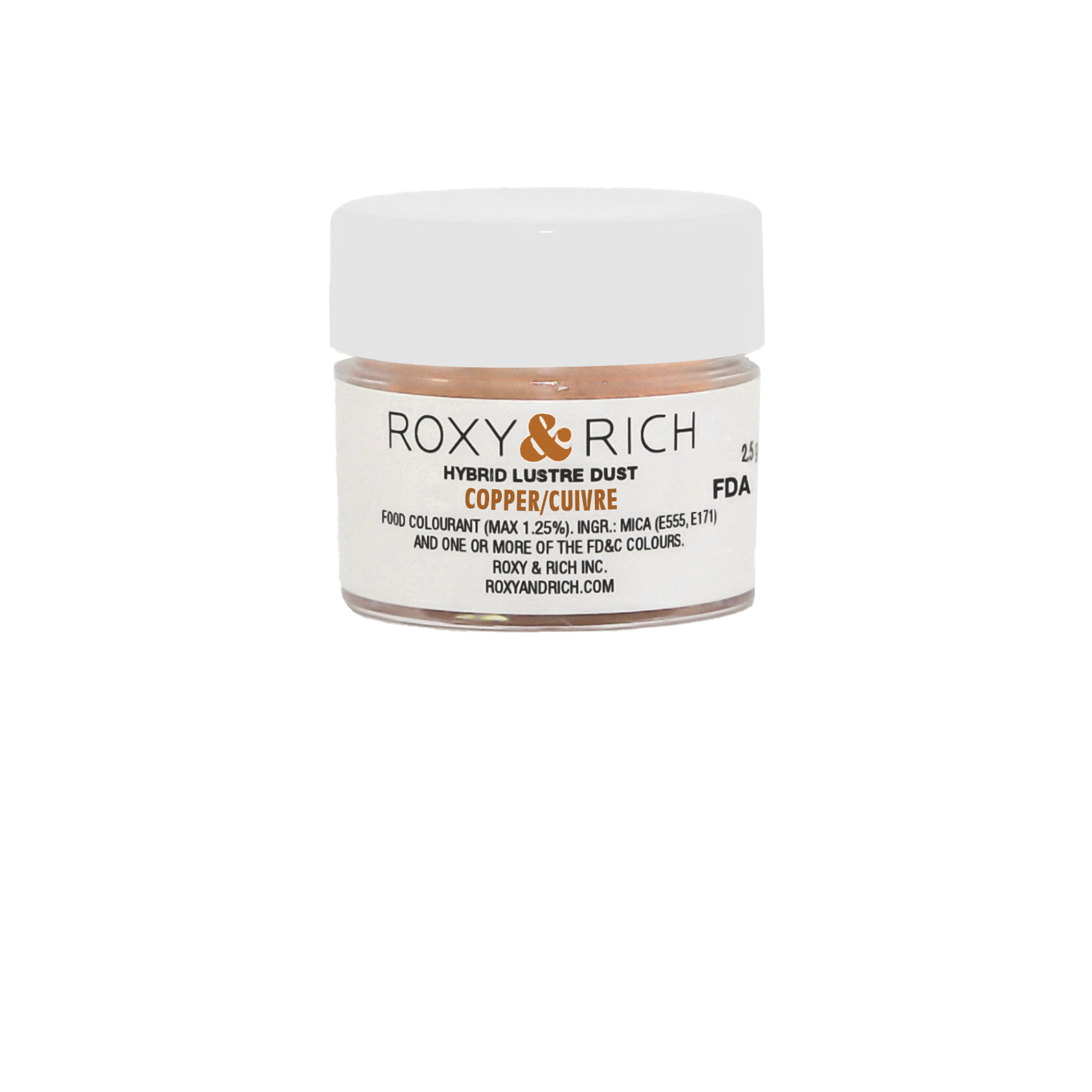 Poudre lustrée hybride Cuivre 2.5g - Roxy & Rich - Poudre lustrée - L2-052 - La Guilde Culinaire