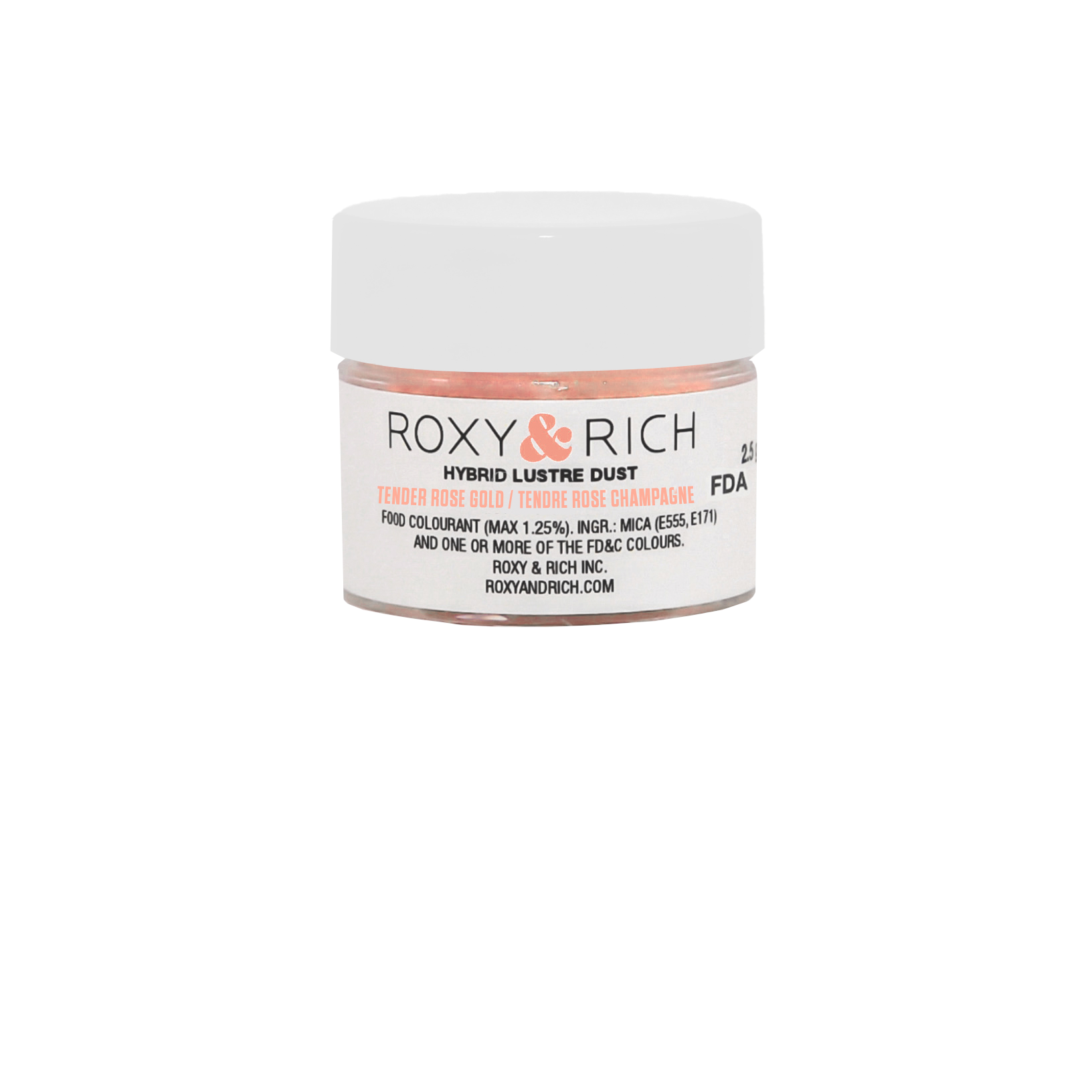 Poudre lustrée hybride Tendre Rose Champagne 2.5g - Roxy & Rich - Poudre lustrée - L2-053 - La Guilde Culinaire