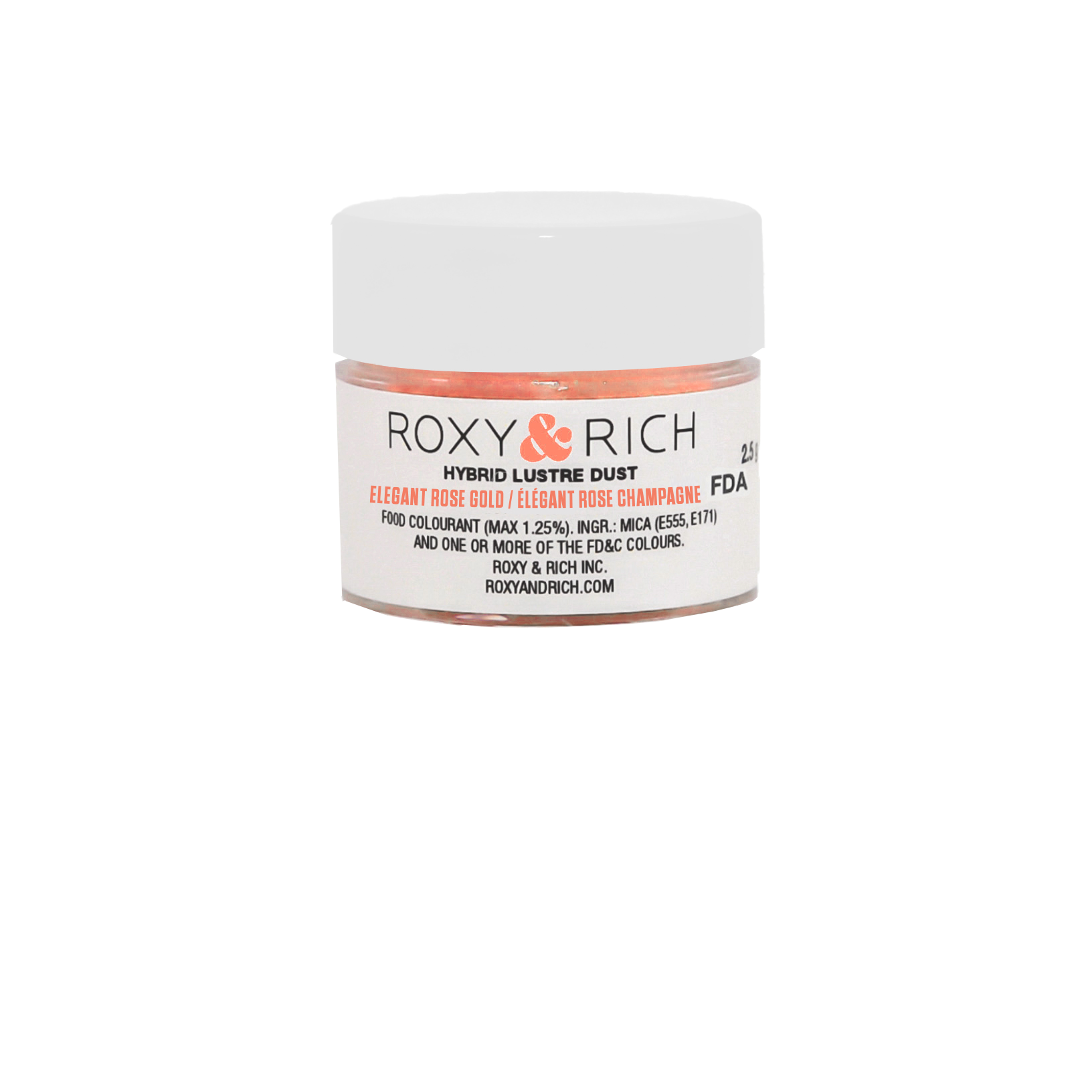 Poudre lustrée hybride Élégant Rose Champagne 2.5g - Roxy & Rich - Poudre lustrée - L2-055 - La Guilde Culinaire