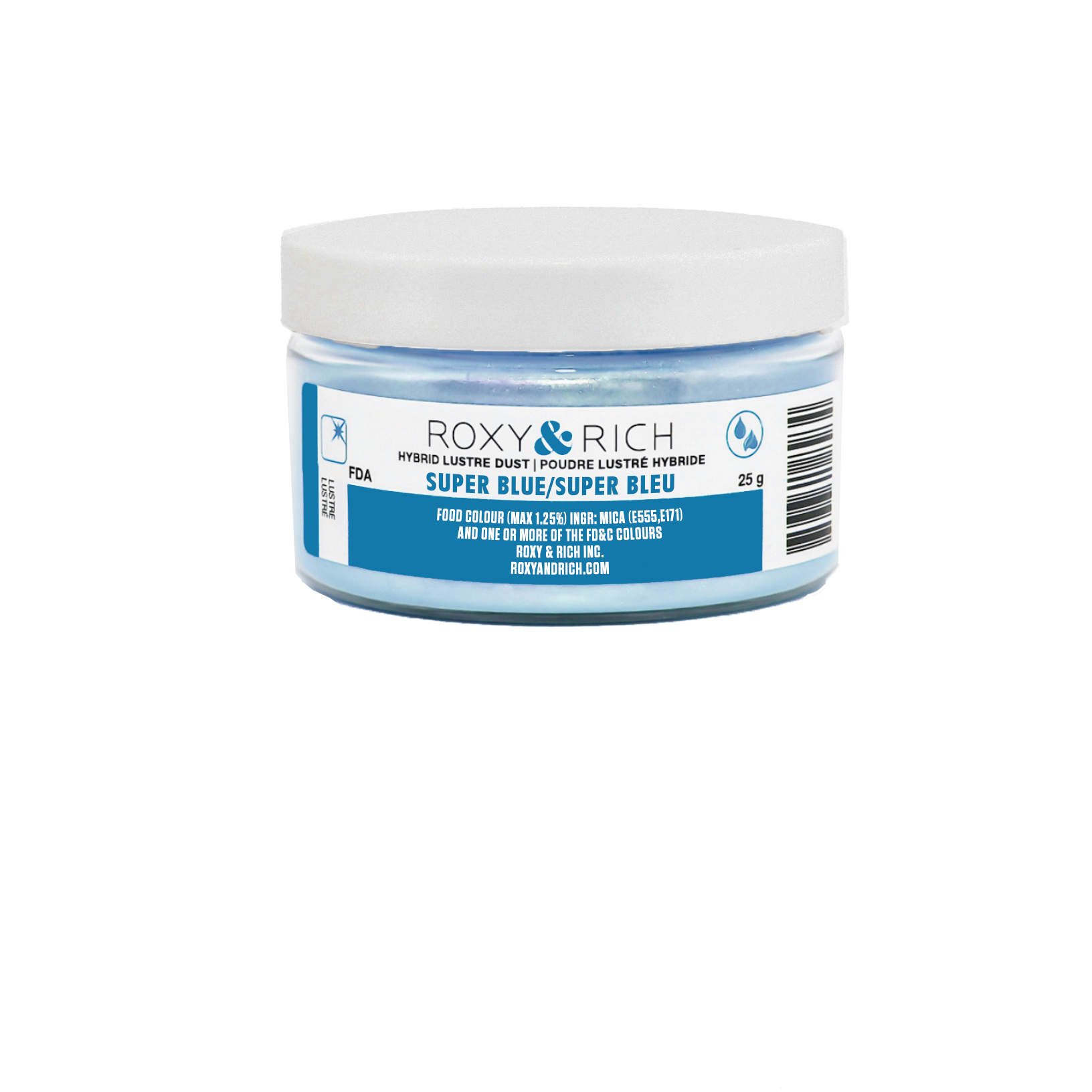 Poudre lustrée hybride Super Bleu 25g - Roxy & Rich - Poudre lustrée - L25-007 - La Guilde Culinaire
