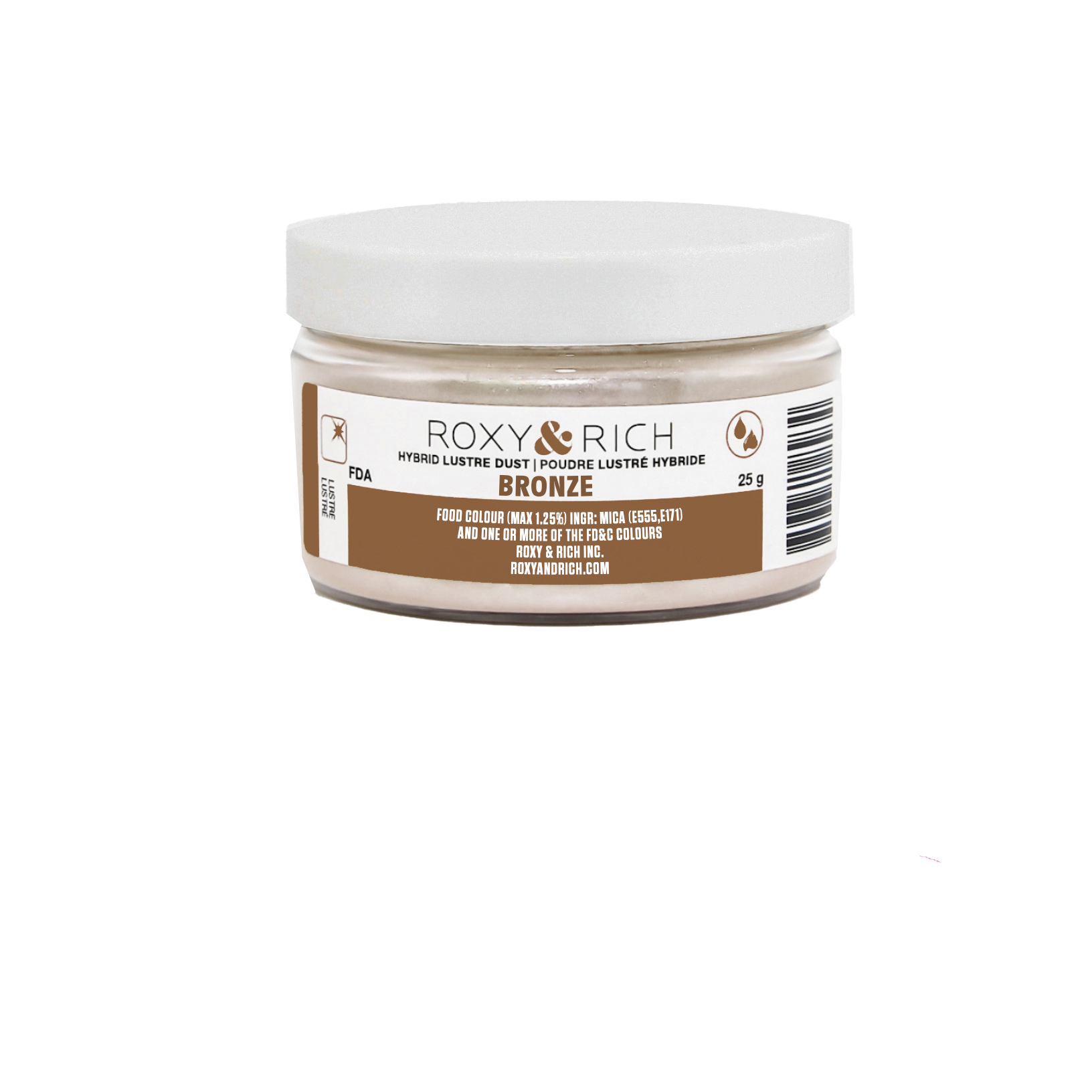 Poudre lustrée hybride Bronze 25g - Roxy & Rich - Poudre lustrée - L25-010 - La Guilde Culinaire