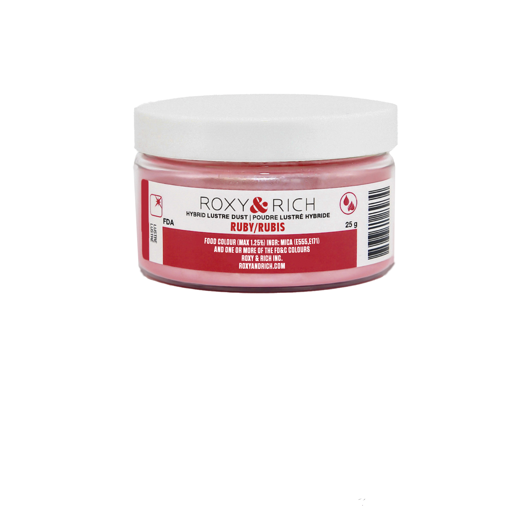 Poudre lustrée hybride Rubis 25g - Roxy & Rich - Poudre lustrée - L25-032 - La Guilde Culinaire