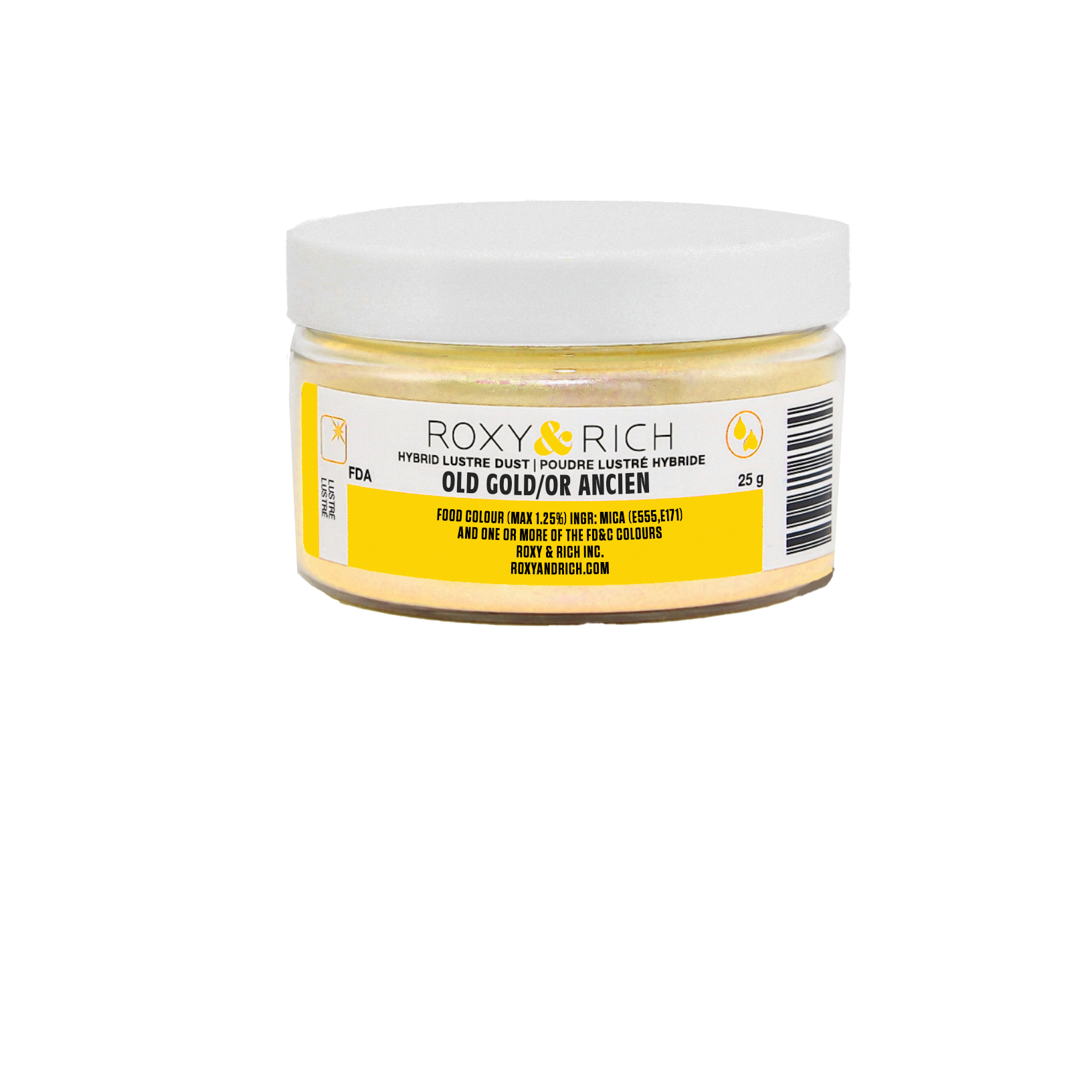 Poudre lustrée hybride Or Ancien 25g - Roxy & Rich - Poudre lustrée - L25-048 - La Guilde Culinaire
