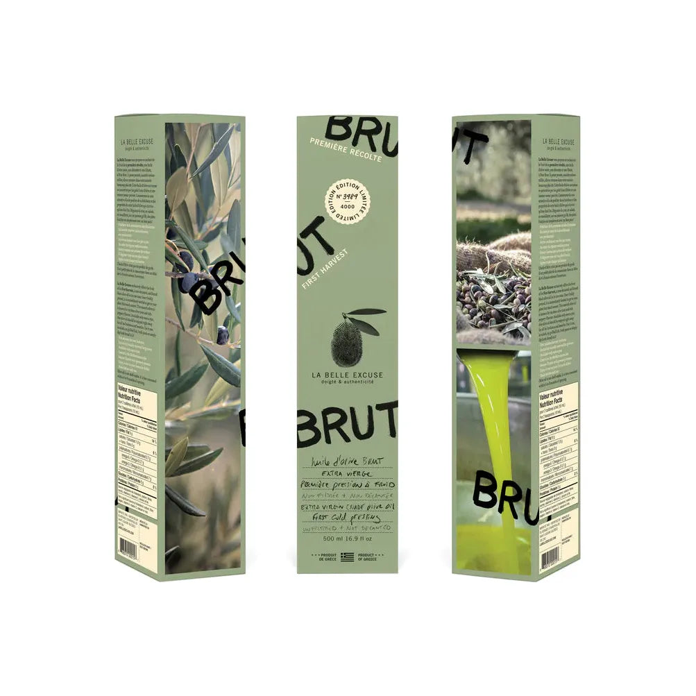 Huile d'Olive Brut extra vierge (première pression à froid) 500ml - La Belle Excuse - Huile d'olive - - La Guilde Culinaire