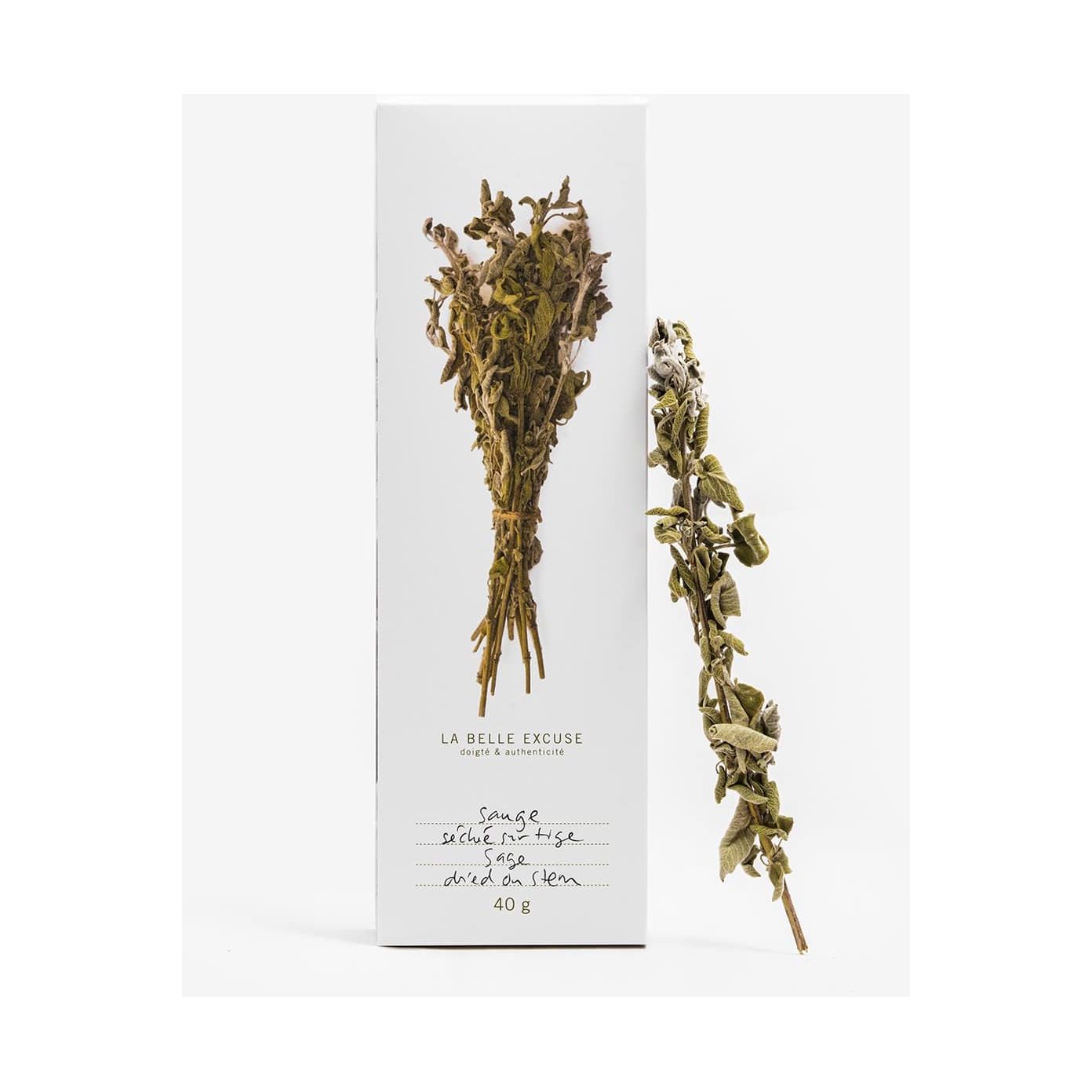Sauge séchée sur tige - 40g - La Belle Excuse - Herbes séchées - - La Guilde Culinaire
