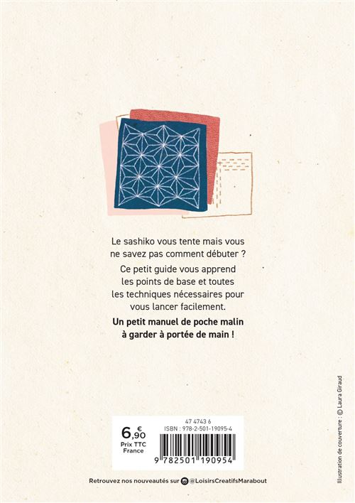 Mon p'tit cours de poche - Le Sashiko - Marabout - Loisir créatif - - La Guilde Culinaire