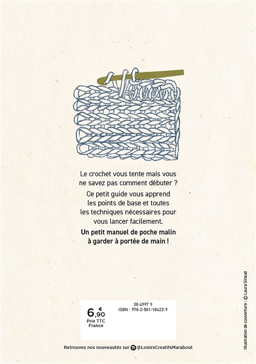 Mon p'tit cours de poche - Le crochet - Marabout - Loisir créatif - - La Guilde Culinaire