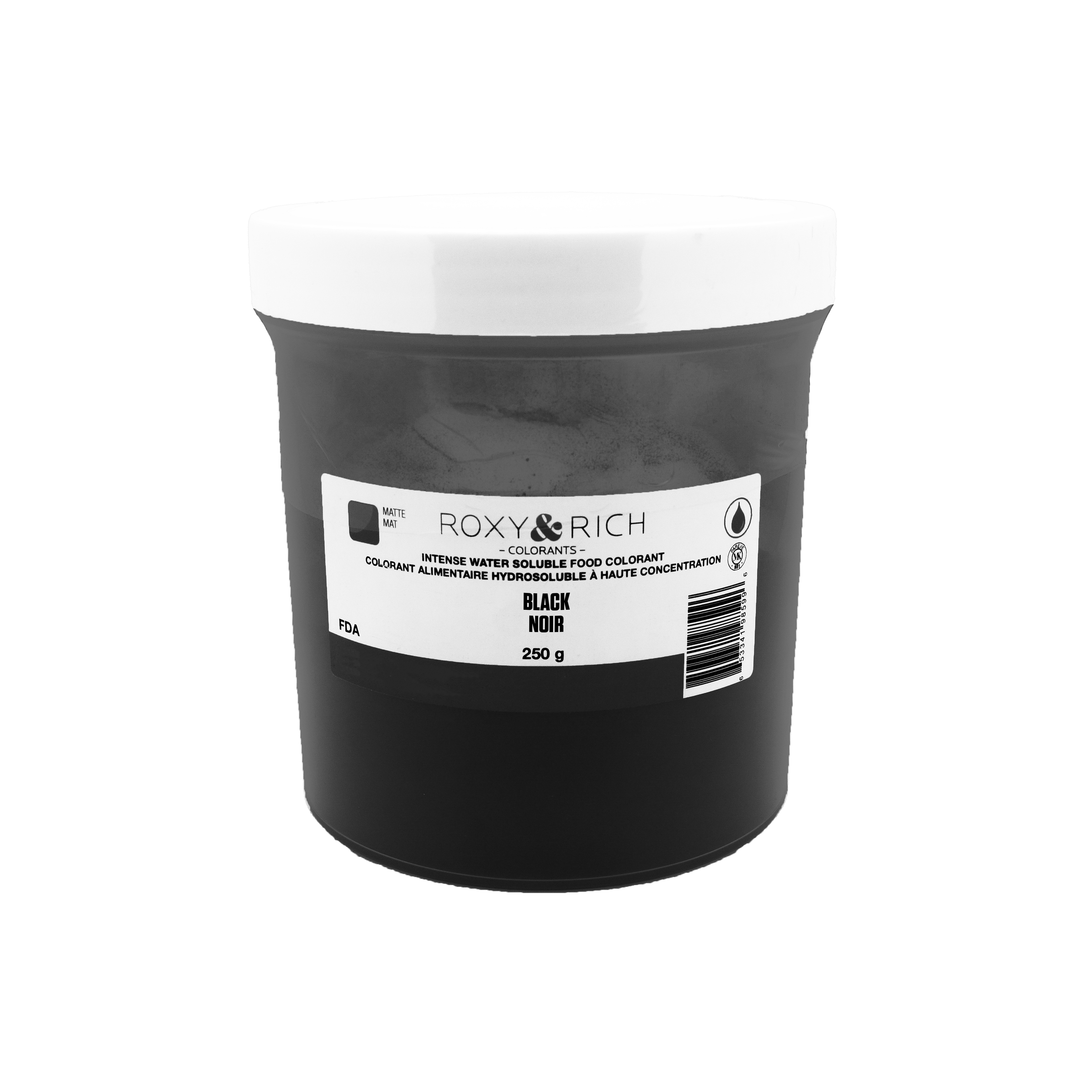 Colorant alimentaire hydrosoluble Noir 250g - Roxy & Rich - Colorant alimentaire hydrosoluble - H250-006 - La Guilde Culinaire