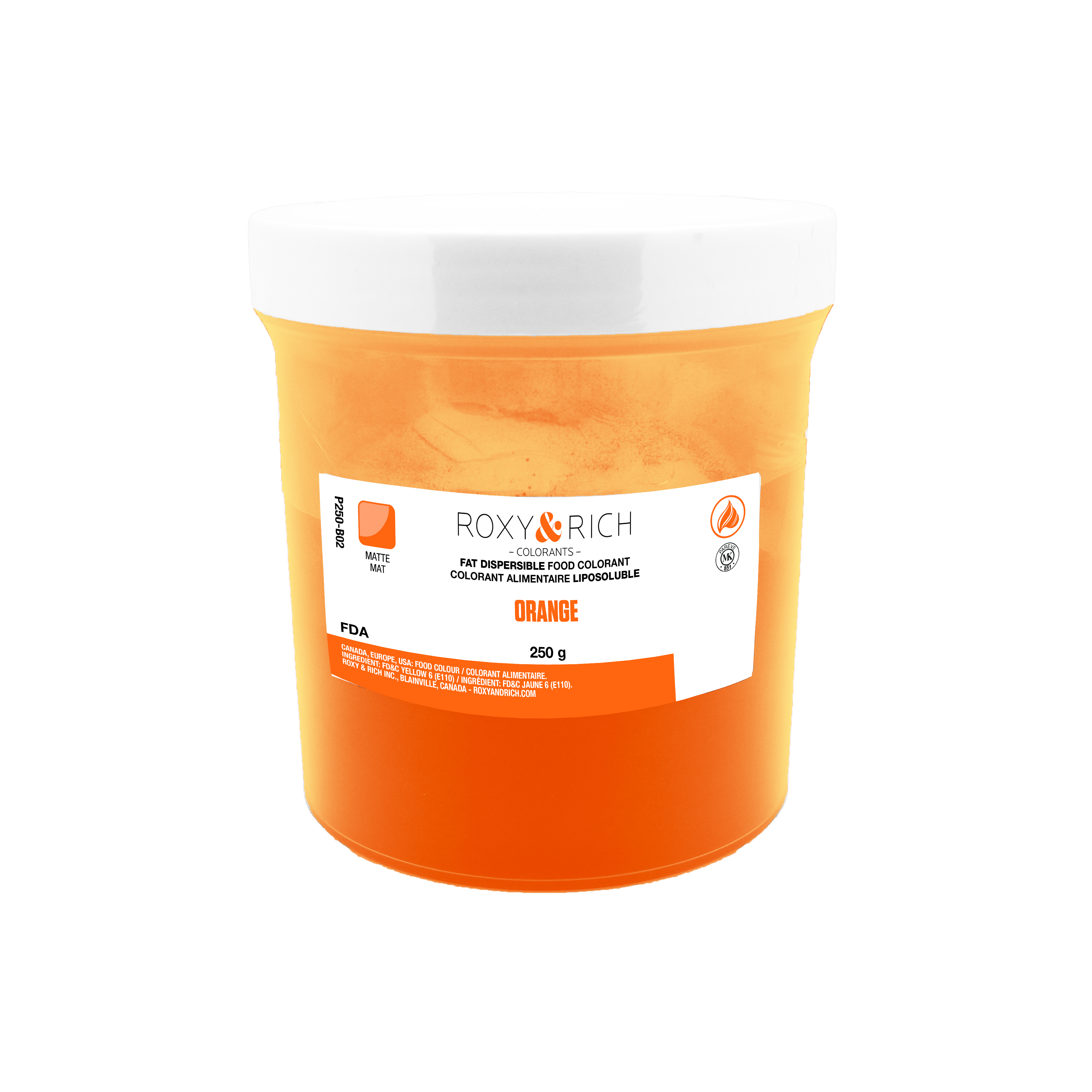 Colorant Alimentaire Liposoluble Orange 250g - Roxy & Rich - Colorant alimentaire liposoluble - P250-B02 - La Guilde Culinaire