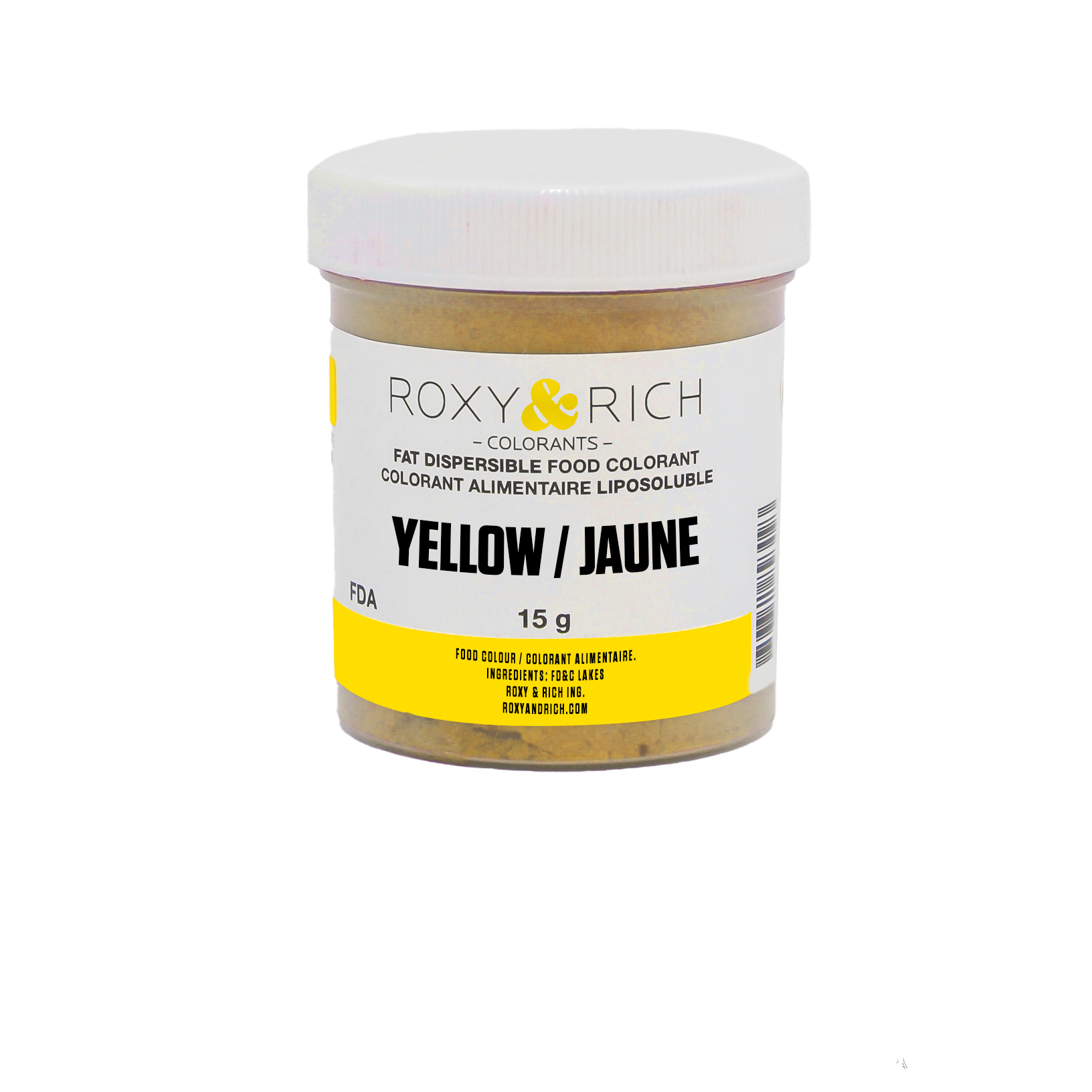 Colorant Alimentaire Liposoluble Jaune 15g - Roxy & Rich - Colorant alimentaire liposoluble - P15-B01 - La Guilde Culinaire