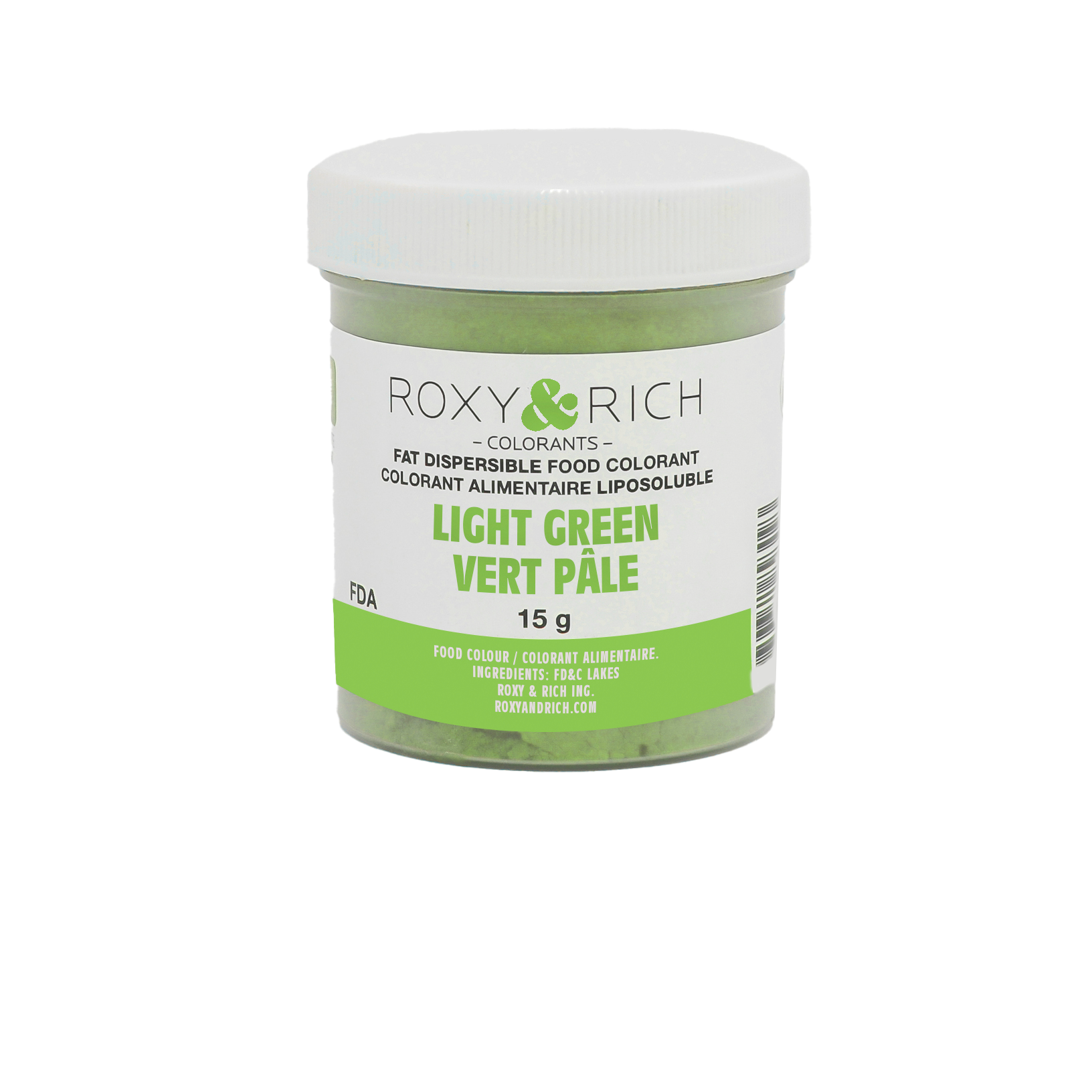 Colorant Alimentaire Liposoluble Vert Pâle 15g - Roxy & Rich - Colorant alimentaire liposoluble - P15-B08 - La Guilde Culinaire