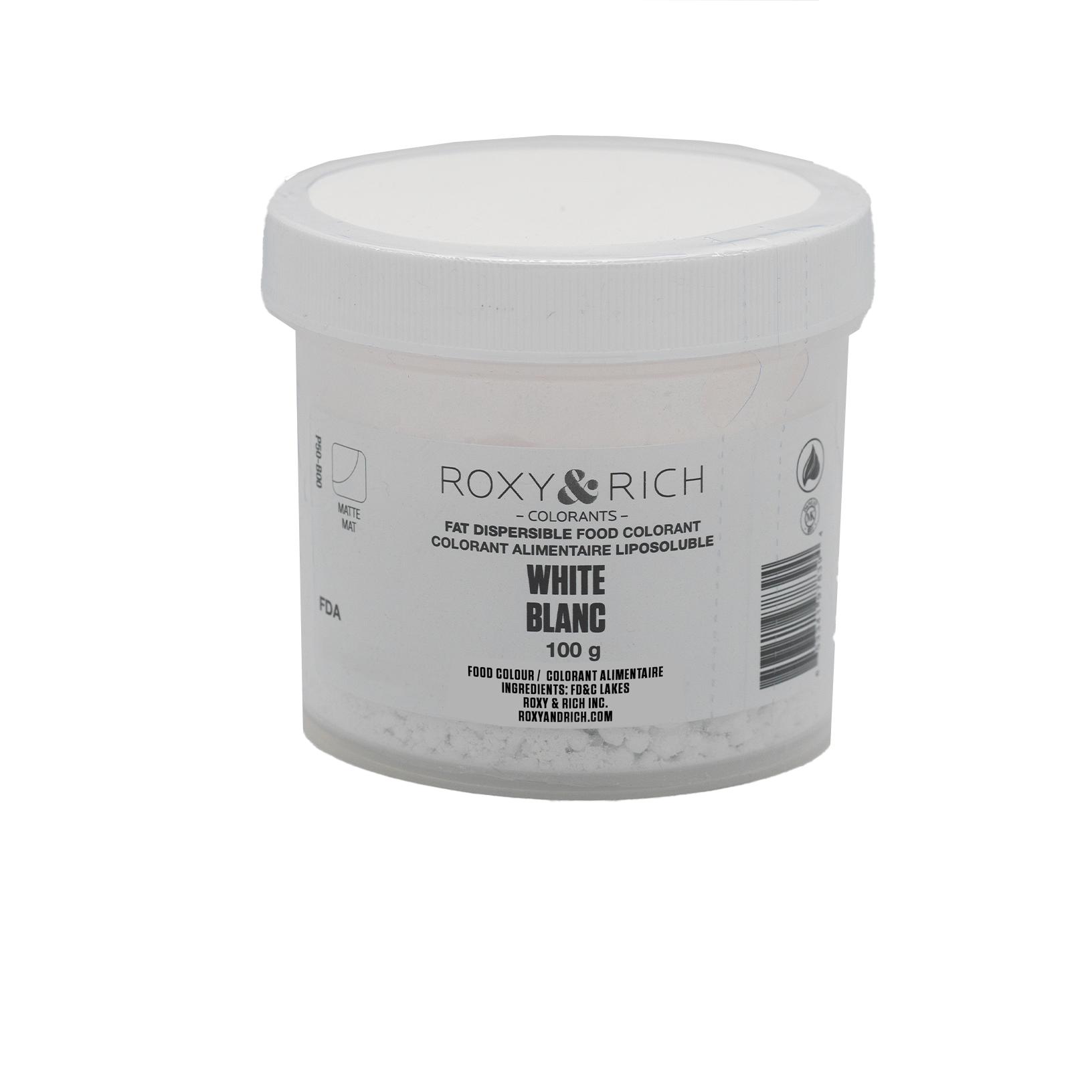 Colorant Alimentaire Liposoluble Blanc 100g - Roxy & Rich - Colorant alimentaire liposoluble - P50-B00 - La Guilde Culinaire