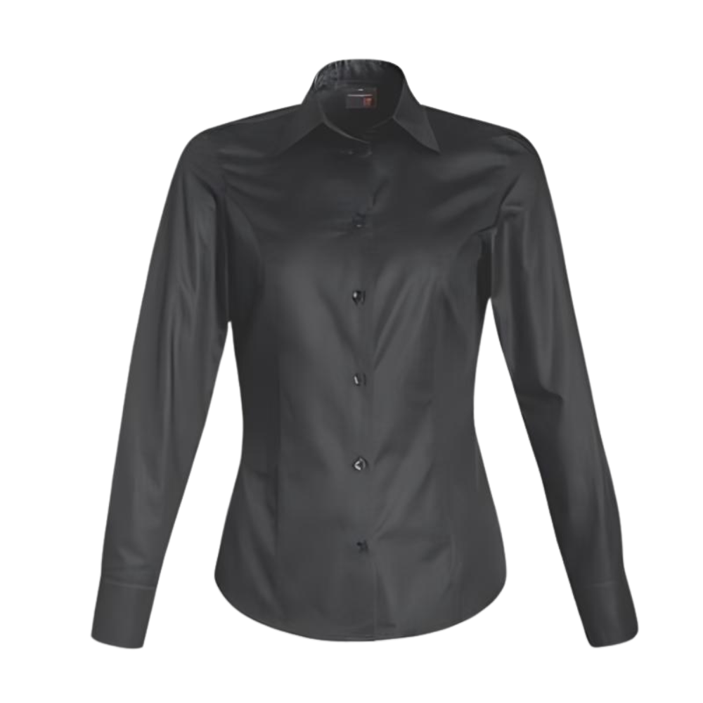 Chemise de service Piazza * Anthracite Longue T0 - UE S-36/38 - US 30/31 - Clement Design - Chemise de service femme - PIAZZA ANTHRA ML T0 DIS - La Guilde Culinaire