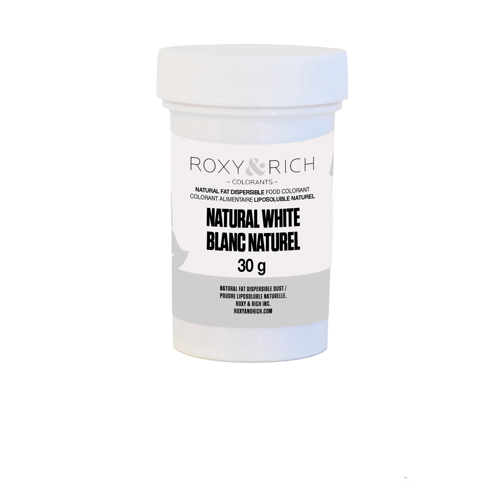 Colorant Alimentaire Liposoluble Naturel Blanc 30g - Roxy & Rich - Colorant alimentaire liposoluble naturel - PN15-000 - La Guilde Culinaire
