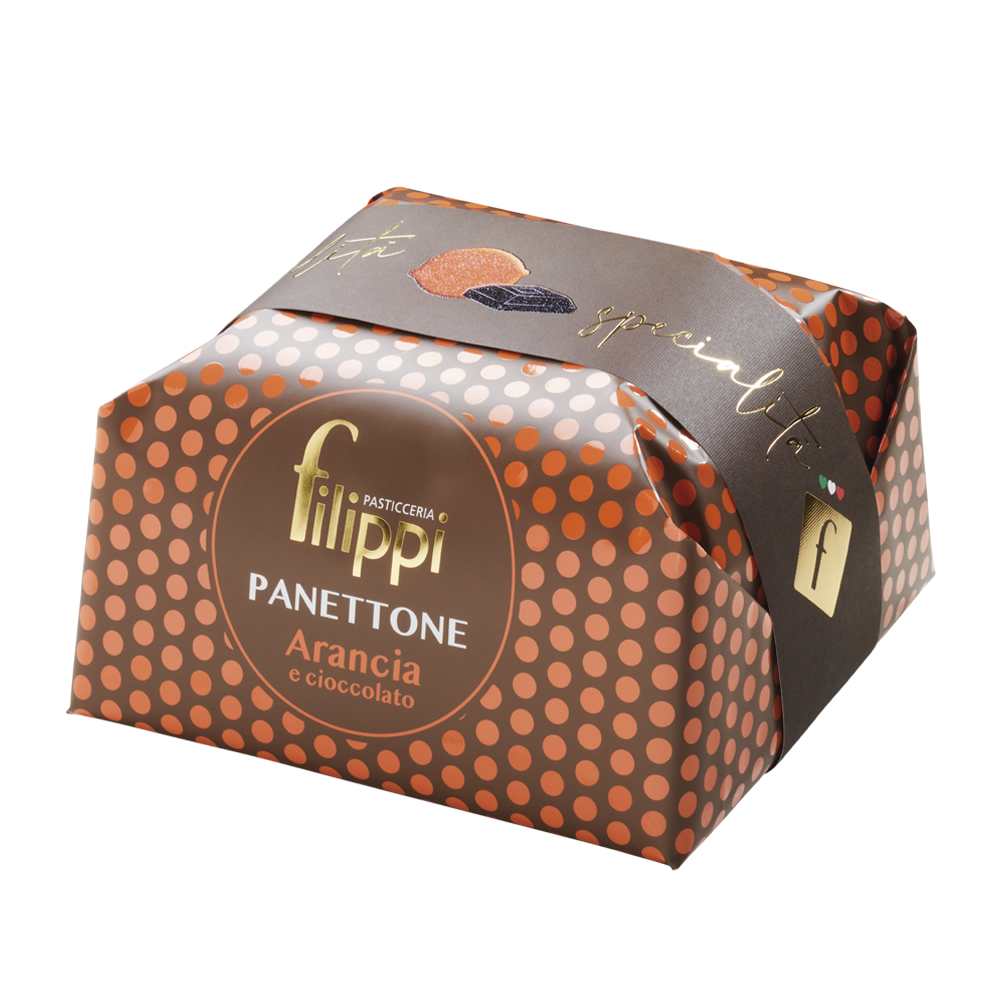 Panettone aux écorces d'orange et chocolat noir 500g - Filippi Pâtisserie - Panettone - - La Guilde Culinaire