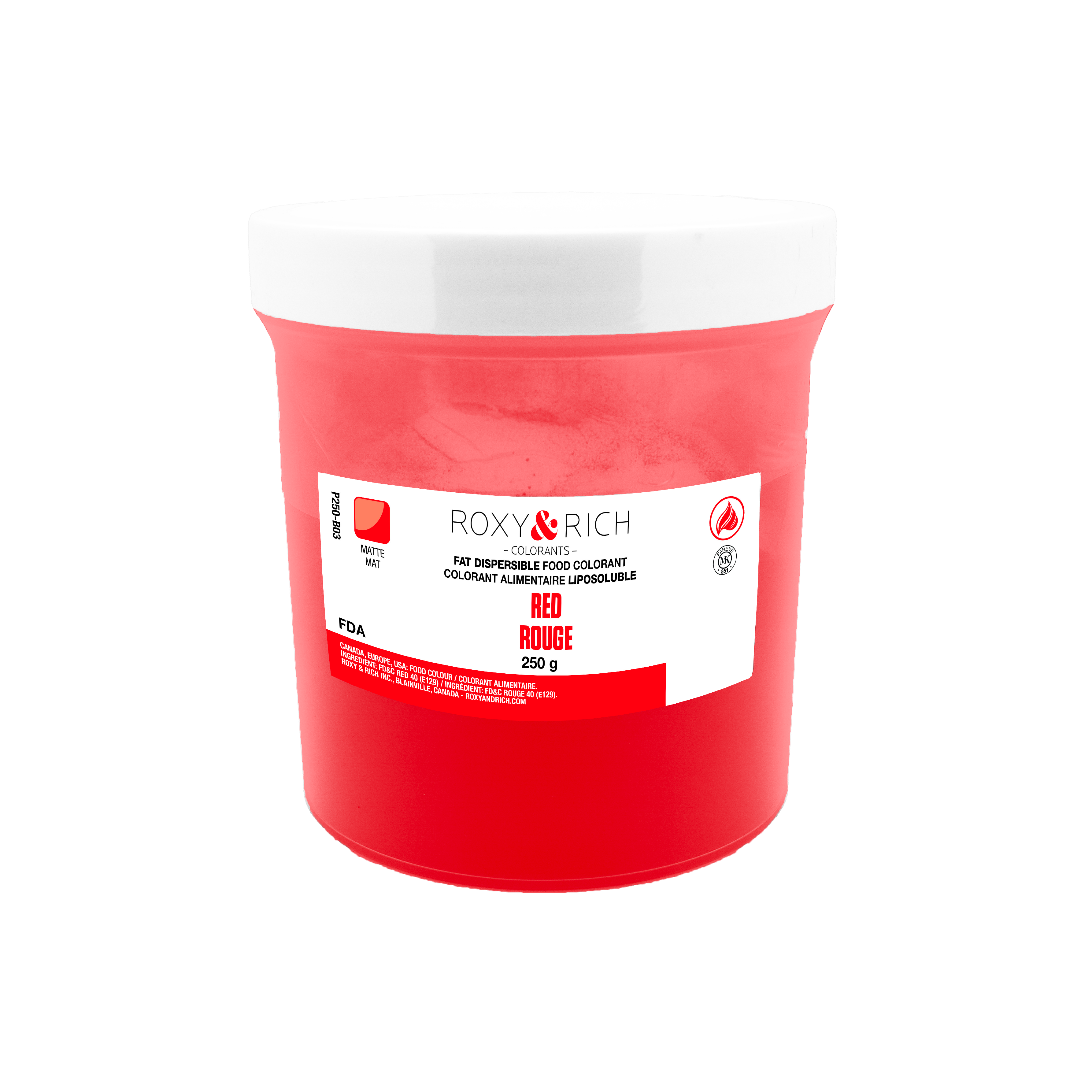 Colorant Alimentaire Liposoluble Rouge 250g - Roxy & Rich - Colorant alimentaire liposoluble - P250-B03 - La Guilde Culinaire