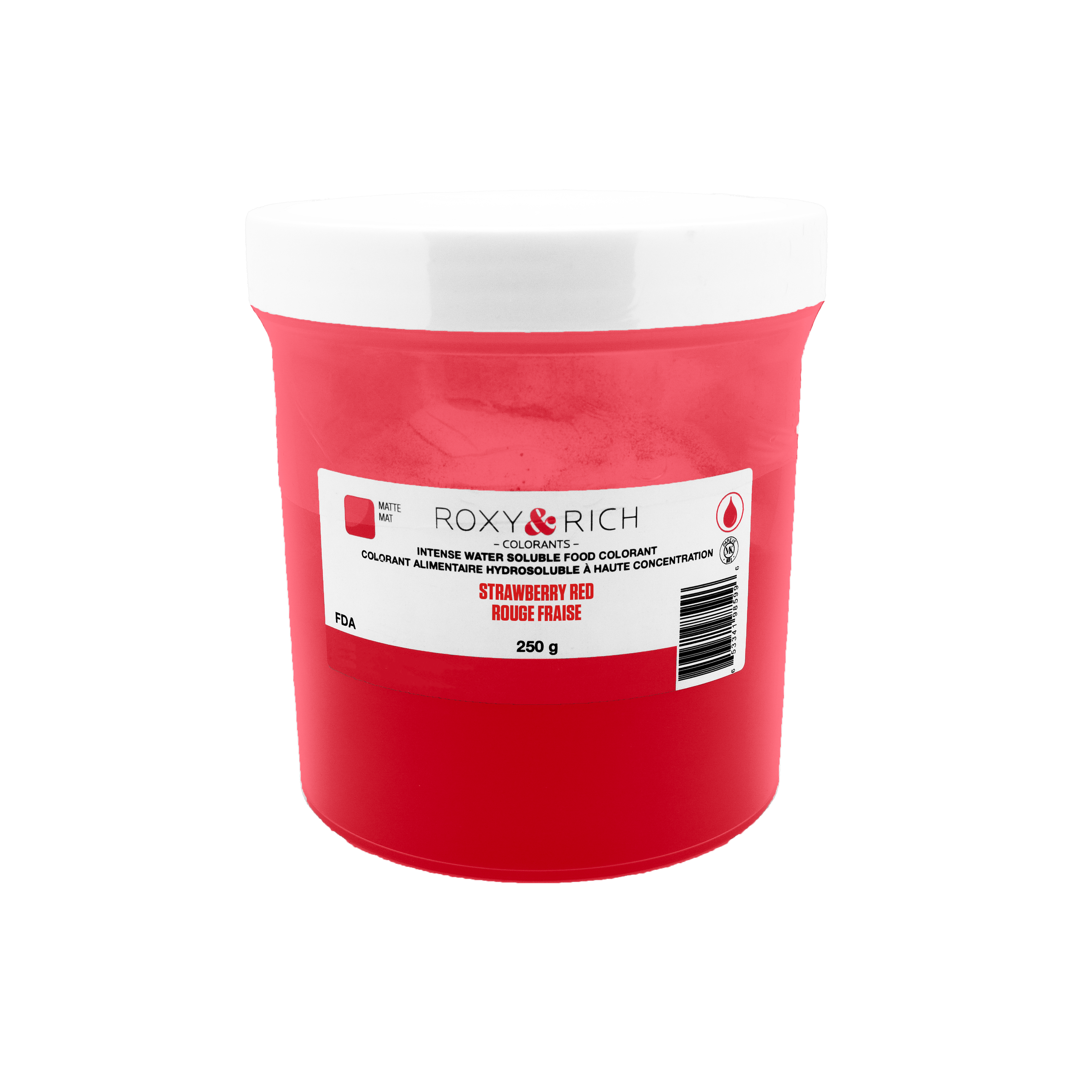 Colorant alimentaire hydrosoluble Rouge Fraise 250 g - Roxy & Rich - Colorant alimentaire hydrosoluble - H250-003 - La Guilde Culinaire