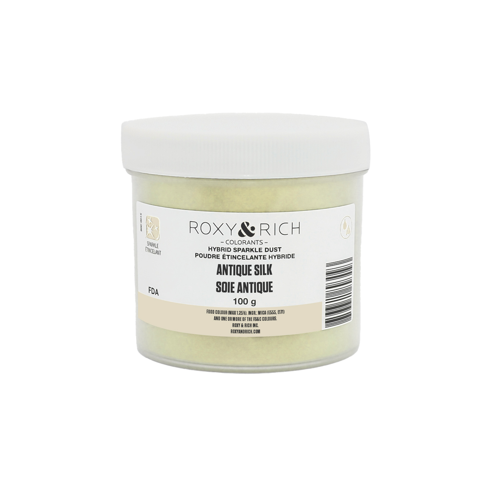 Poudre étincelante hybride Soie Antique 100g - Roxy & Rich - Poudre étincelante - S100-001 - La Guilde Culinaire