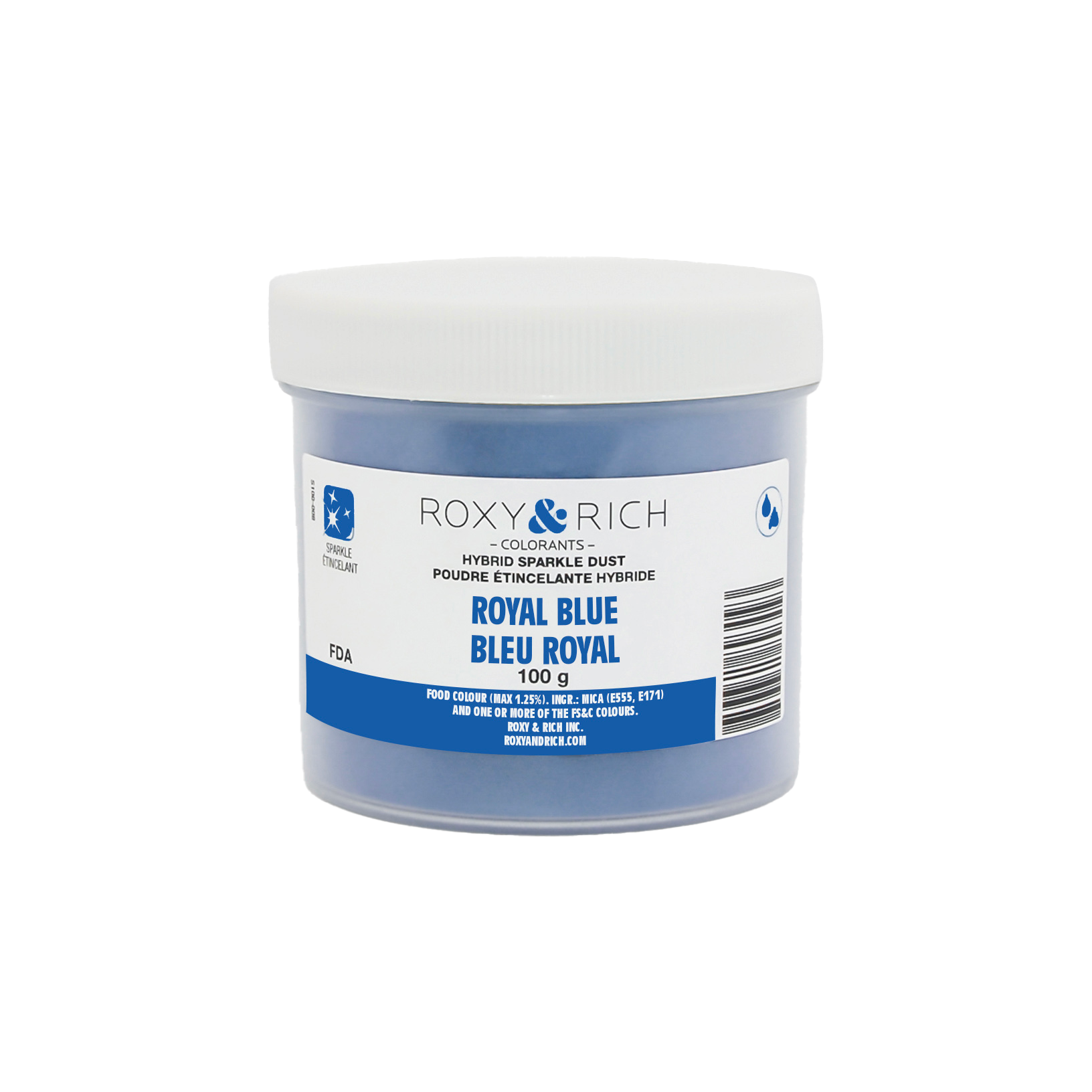 Poudre étincelante hybride Bleu Royal 100g - Roxy & Rich - Poudre étincelante - S100-005 - La Guilde Culinaire
