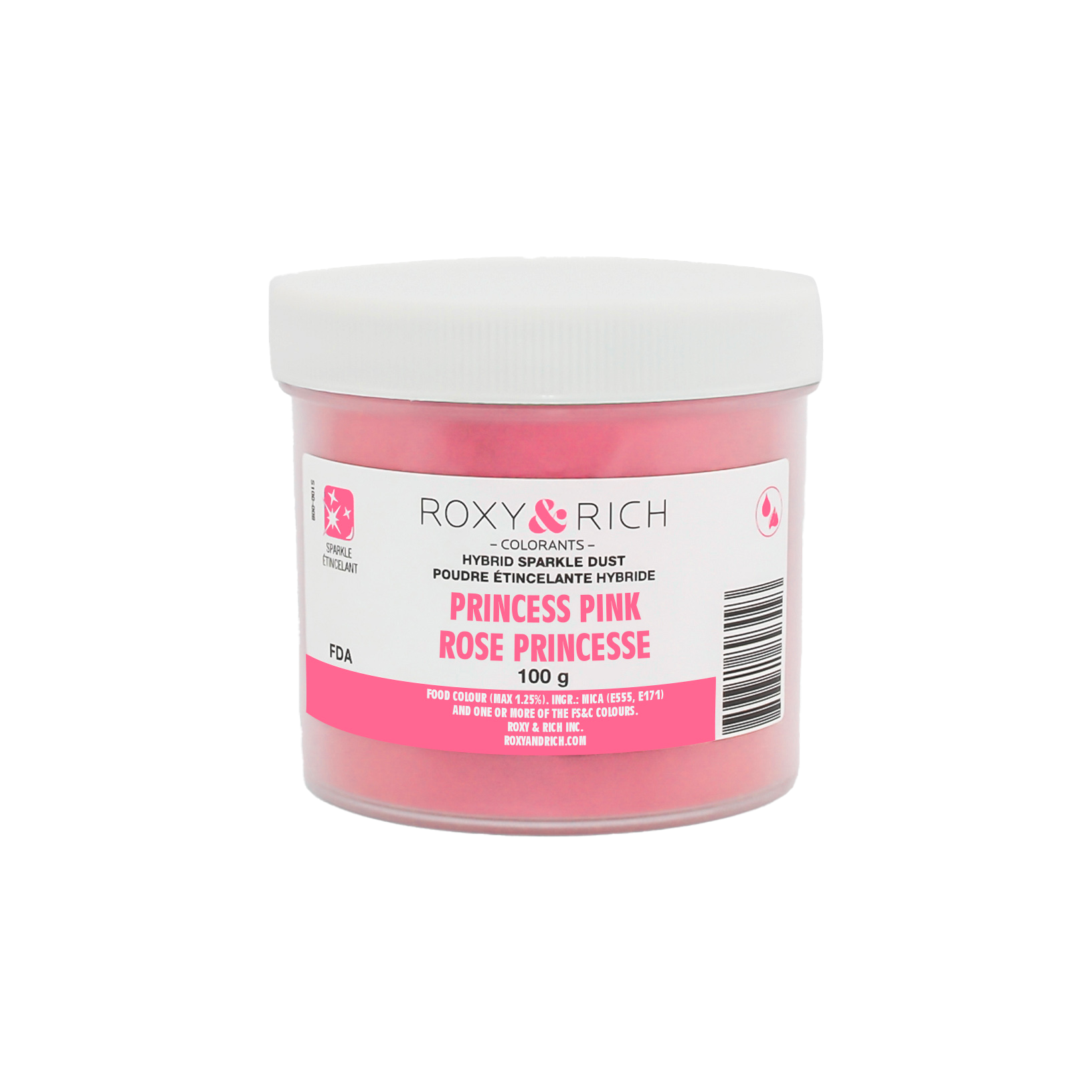 Poudre étincelante hybride Rose Princesse 100g - Roxy & Rich - Poudre étincelante - S100-020 - La Guilde Culinaire