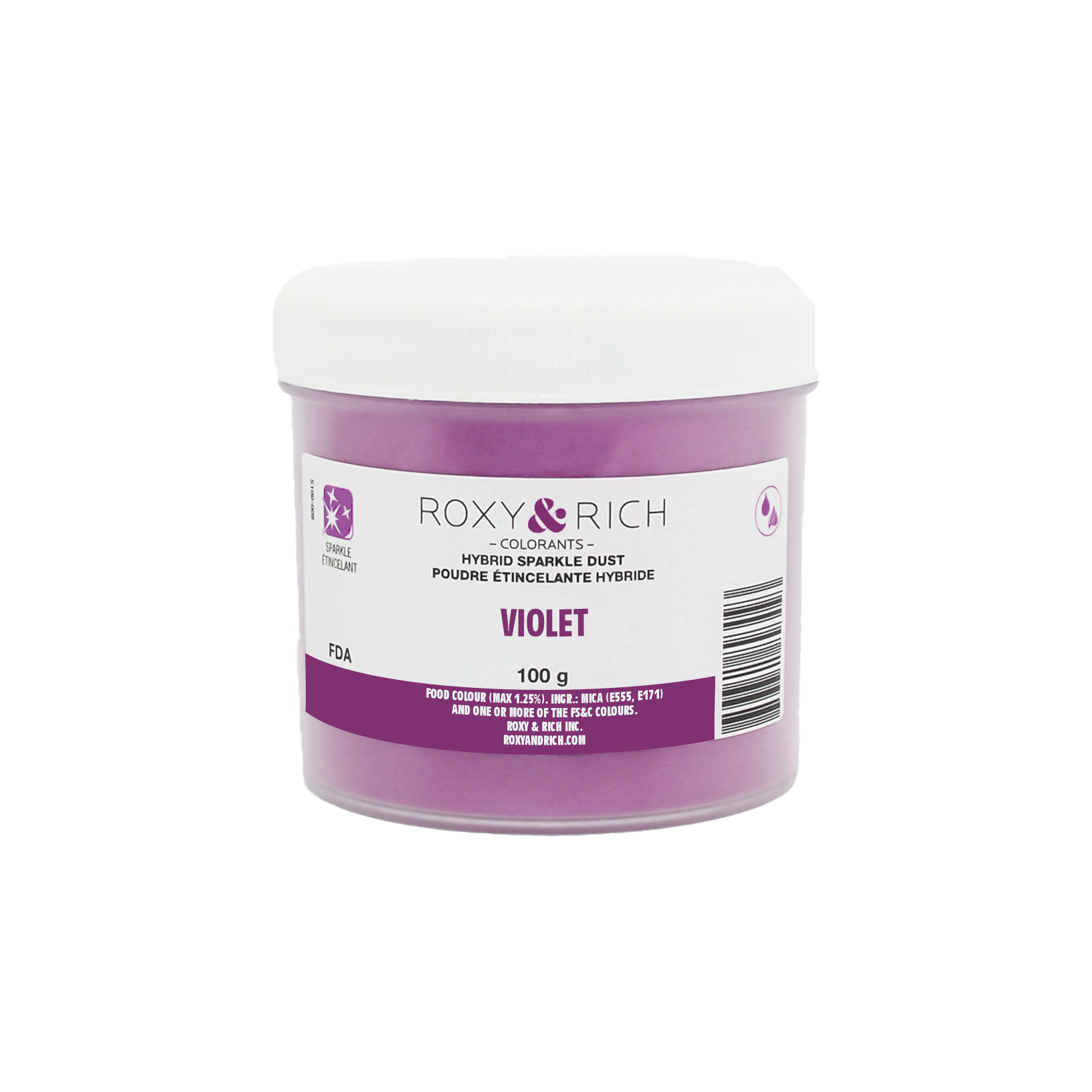 Poudre étincelante hybride Violet 100g - Roxy & Rich - Poudre étincelante - S100-042 - La Guilde Culinaire